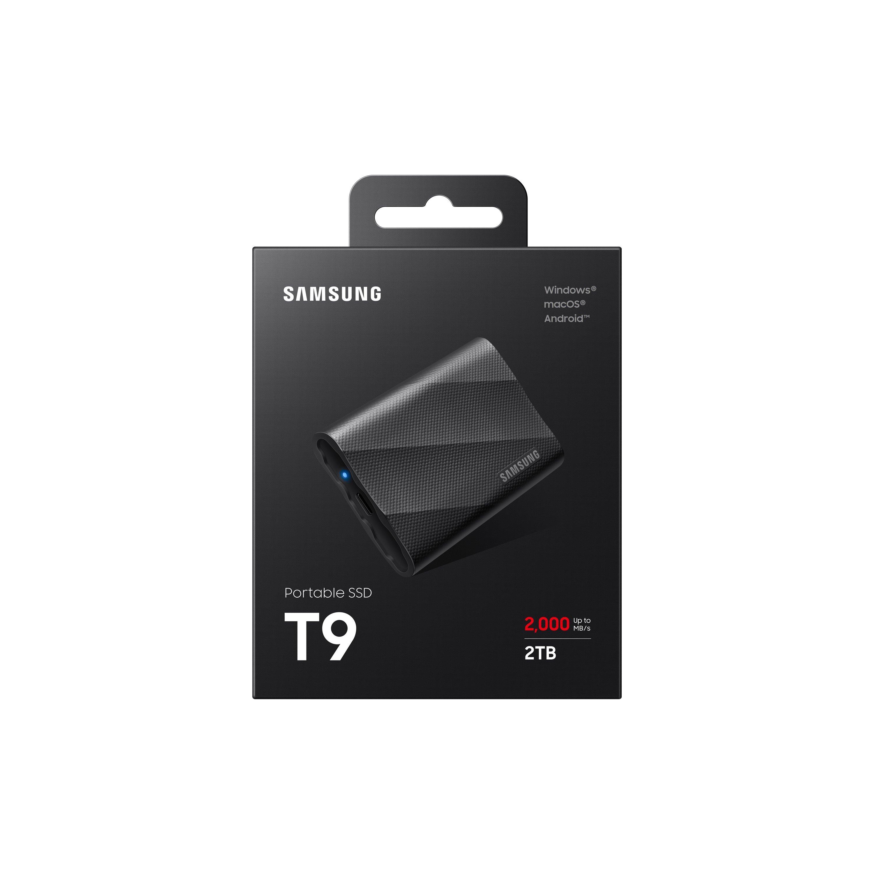 Schwarz - Samsung - T9 Portable SSD 2TB Up to 2000MB/s USB 3.2 Gen 2x2 External Solid State Drive - 2