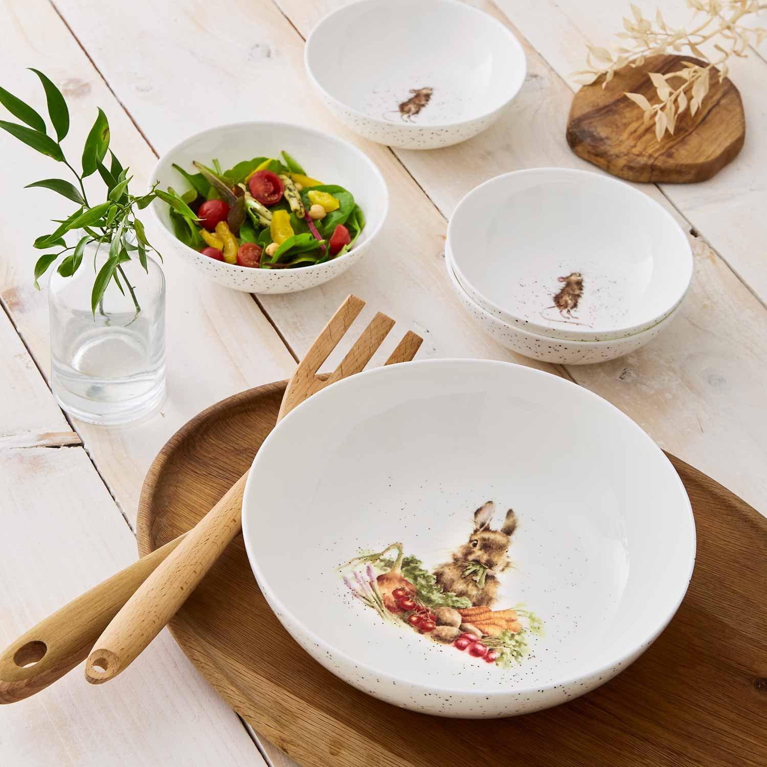Neutral - Royal Worcester Wrendale - Wrendale Designs Rabbit Salad Bowl - 6
