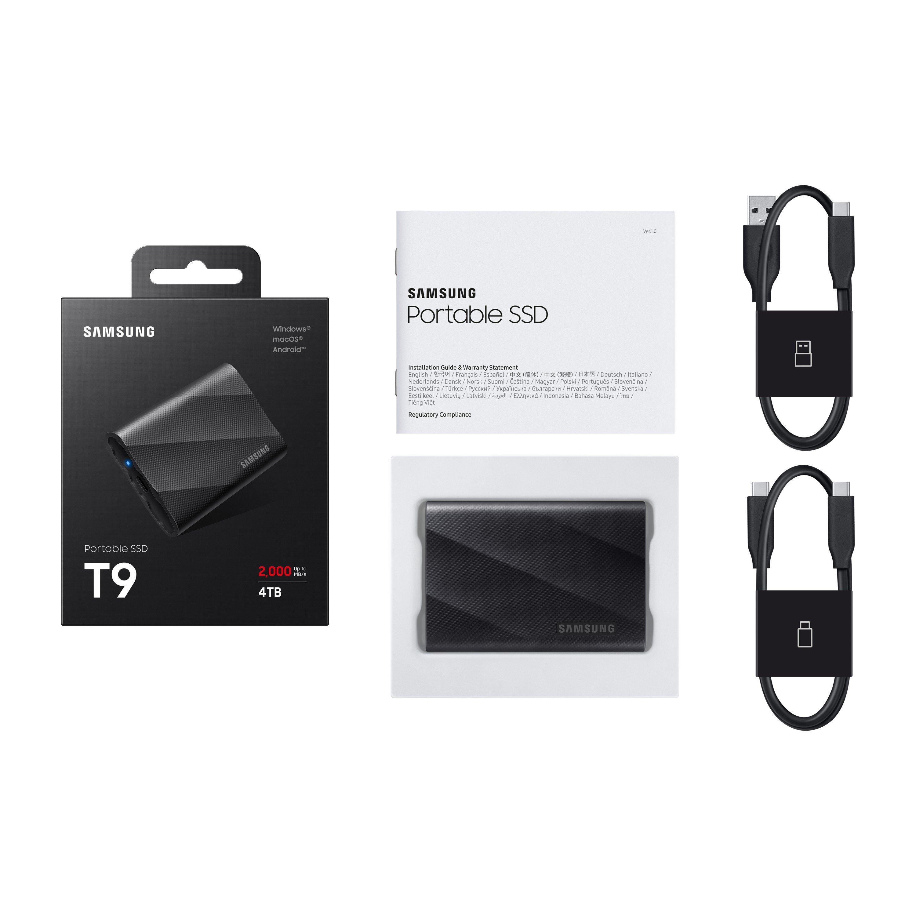 Schwarz - Samsung - T9 Portable SSD 4TB Up to 2000MB/s USB 3.2 Gen 2x2 External Solid State Drive - 15