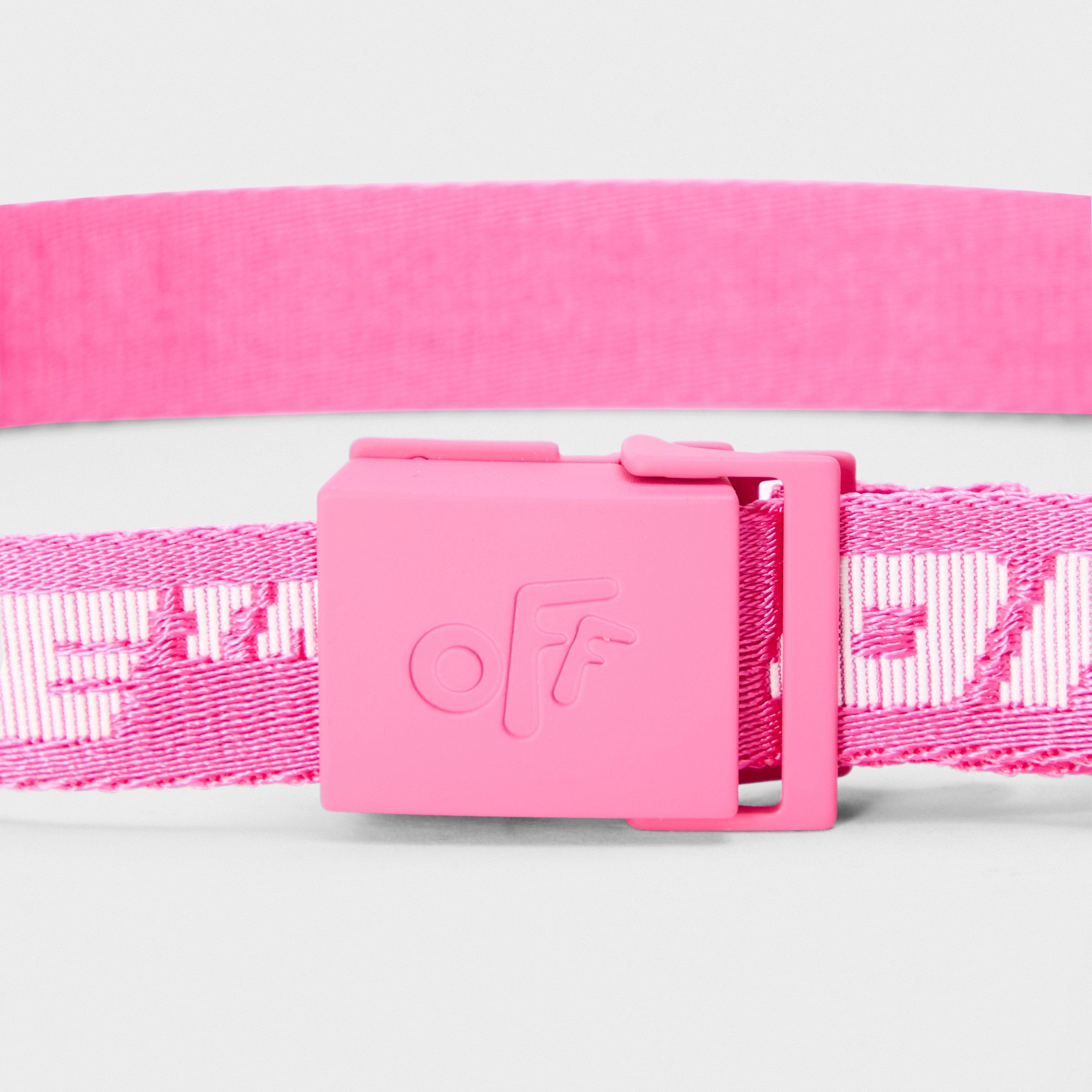 Fuchsia/White - Off White - Kids Fabric Belt for Kids - 3