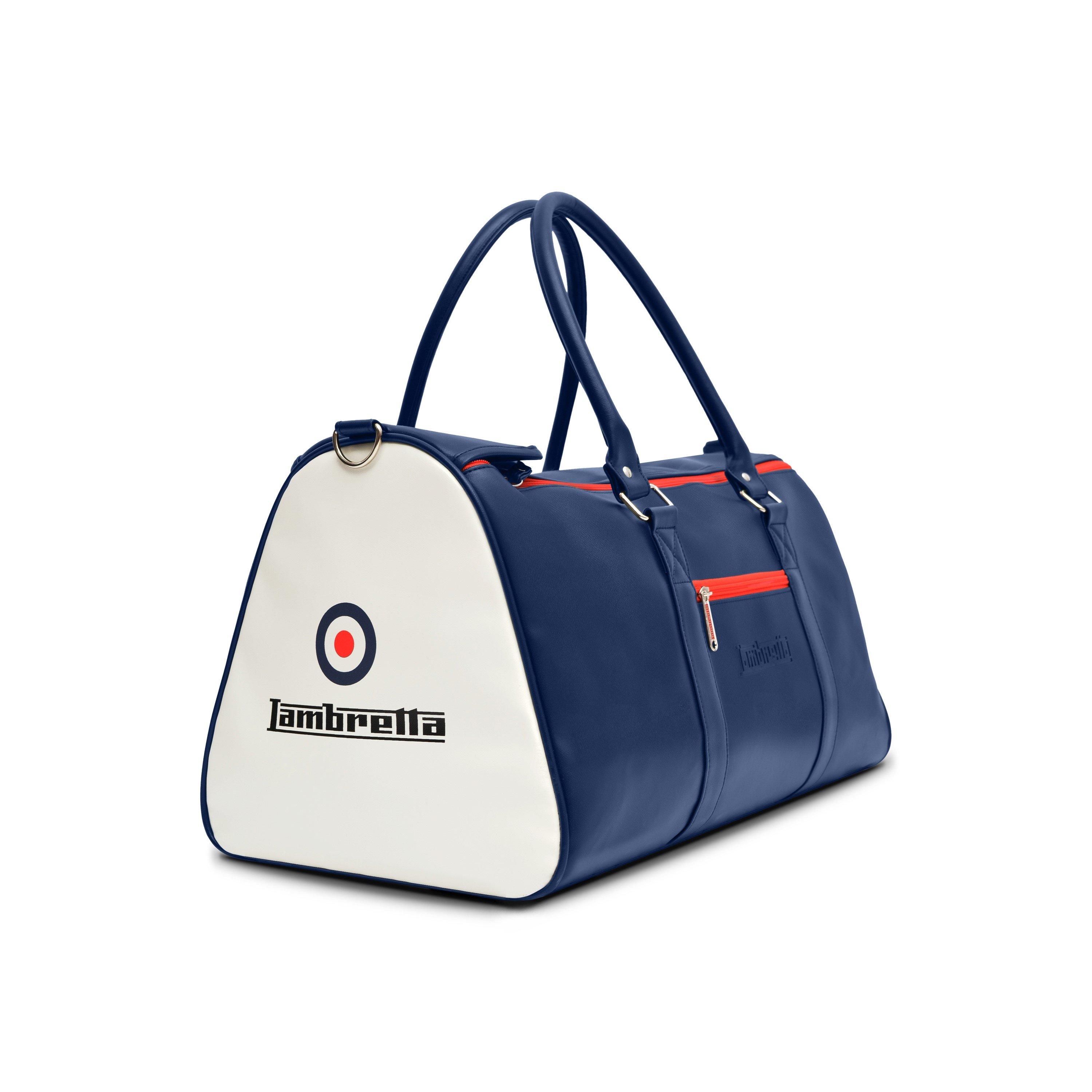 Navy/White - Lambretta - Men's Retro Barrel Gym Bag - 2
