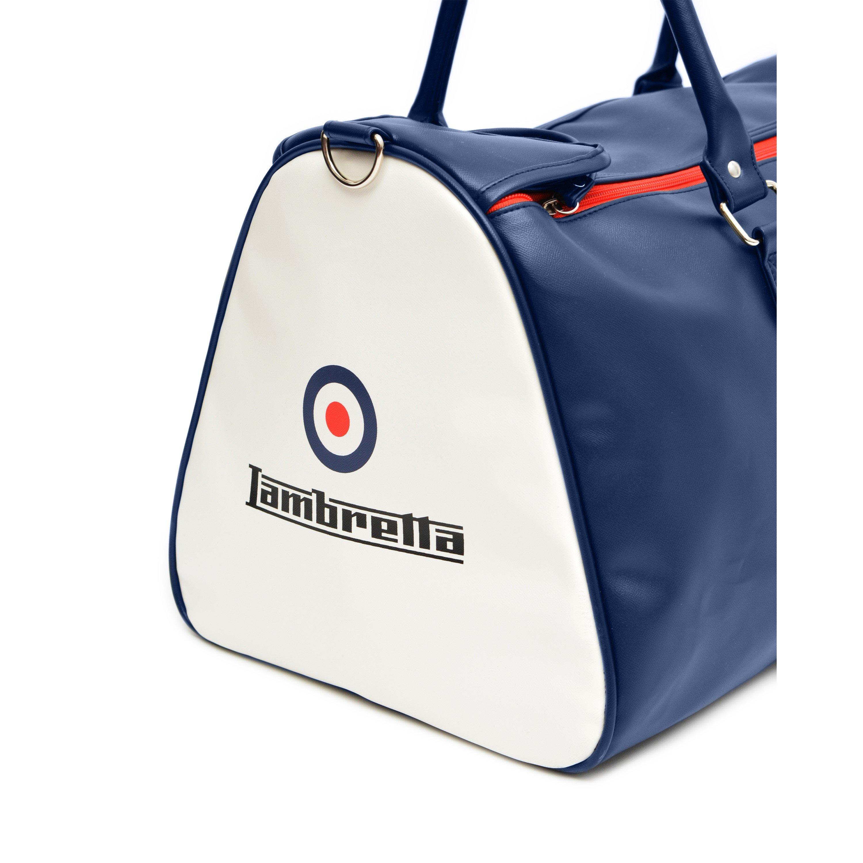 Navy/White - Lambretta - Men's Retro Barrel Gym Bag - 3