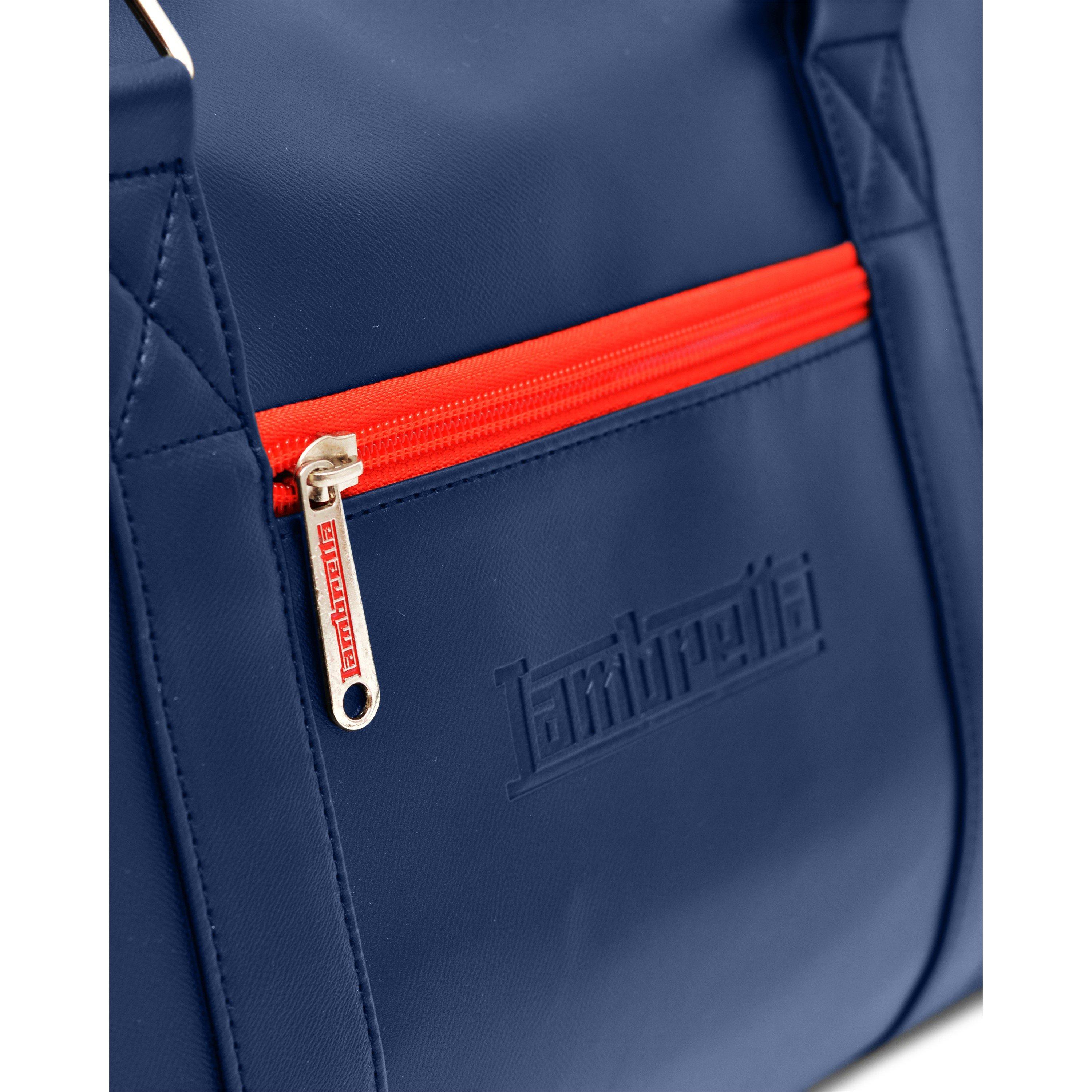 Navy/White - Lambretta - Men's Retro Barrel Gym Bag - 4