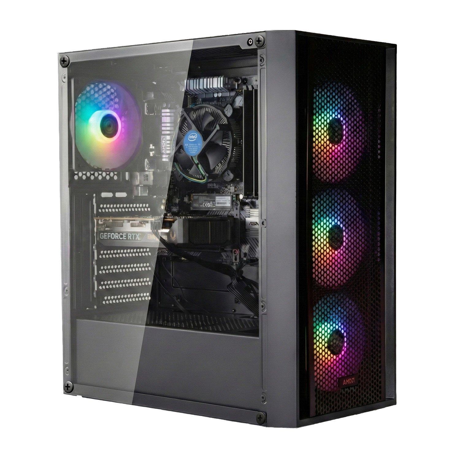Black - Entity - Entity Ragnarok RTX 5060 Gaming PC - Intel Core i5-14400F 16GB 512GB SSD - Black - 1