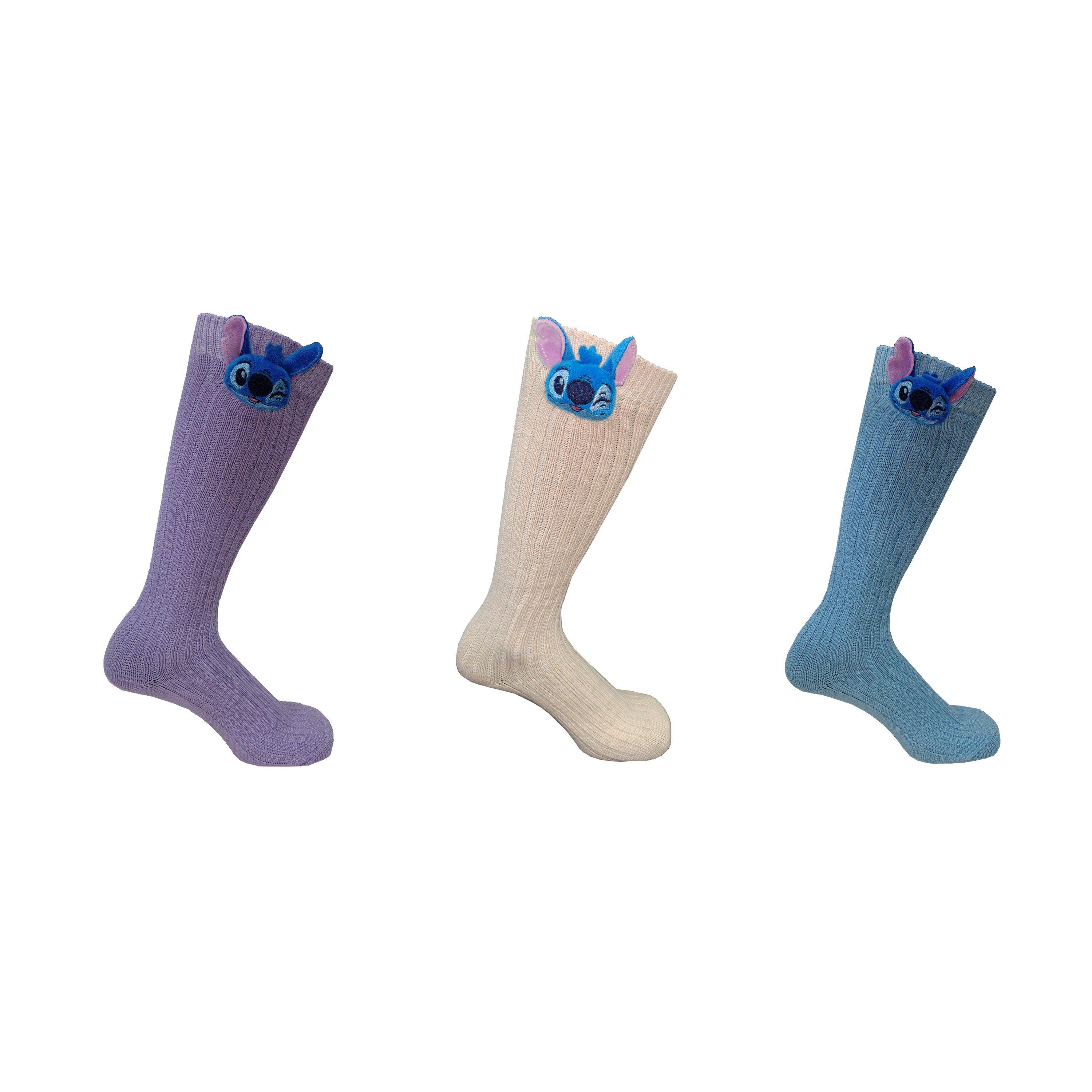 Multi - Character - Womens Stitch Graphic 3 Pack Knee High Socks - 1