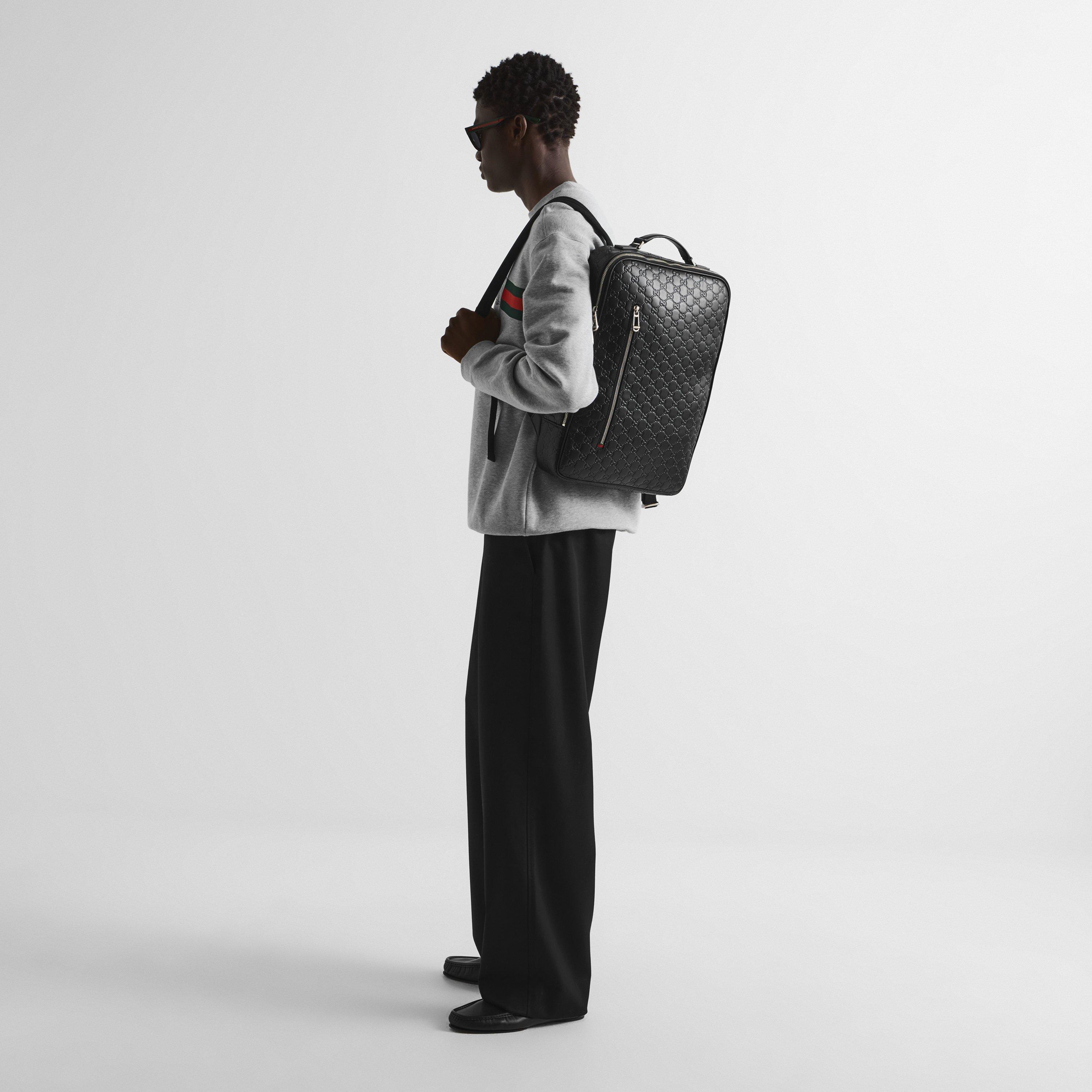 Black - Gucci - Men's Leather Backpack - 6