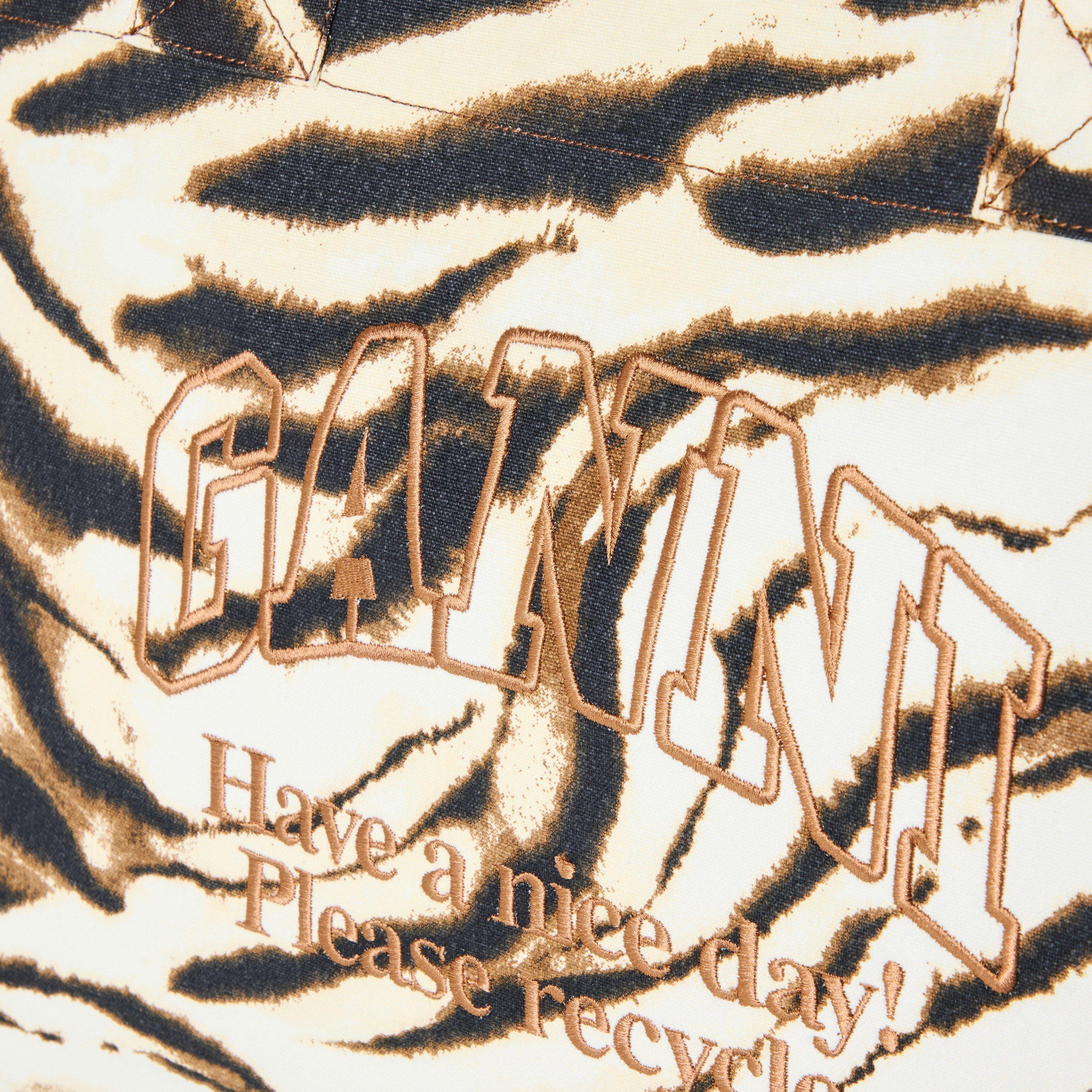 Cream - Ganni - Women's XXL Shopper Zebra Tote Bag - 3