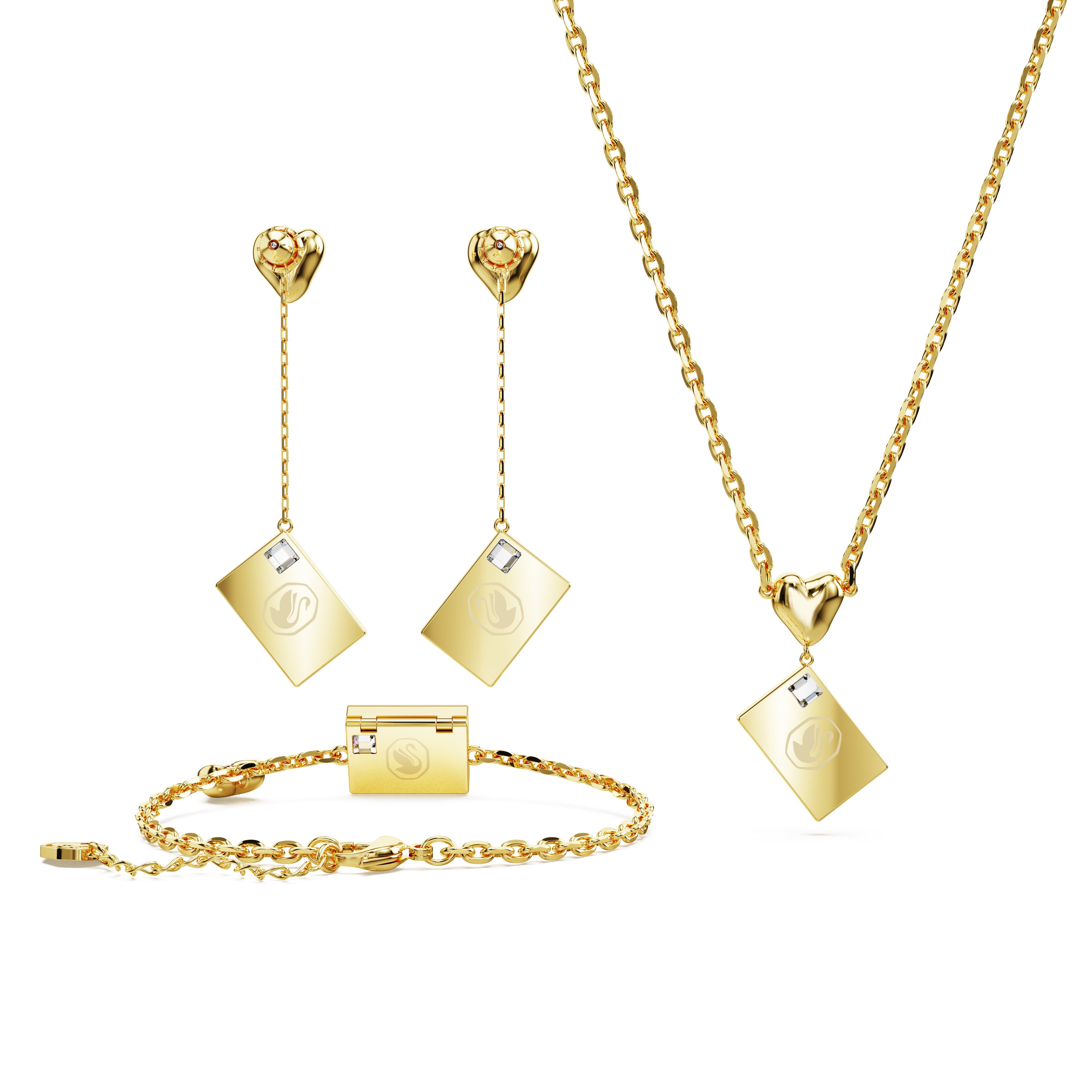 Goud - Swarovski - Women's Letra Jewellery Sets - 3