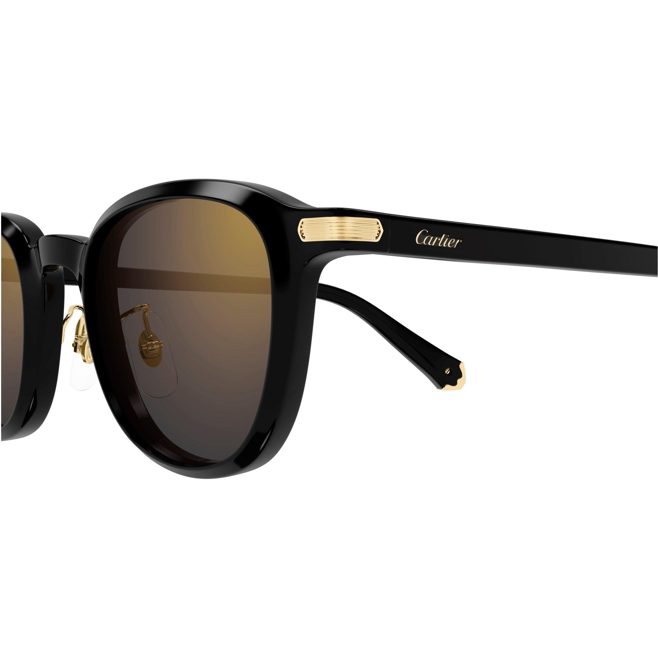 Black/Grey - Cartier - Cartier CT0541SA Round Sunglasses - 3