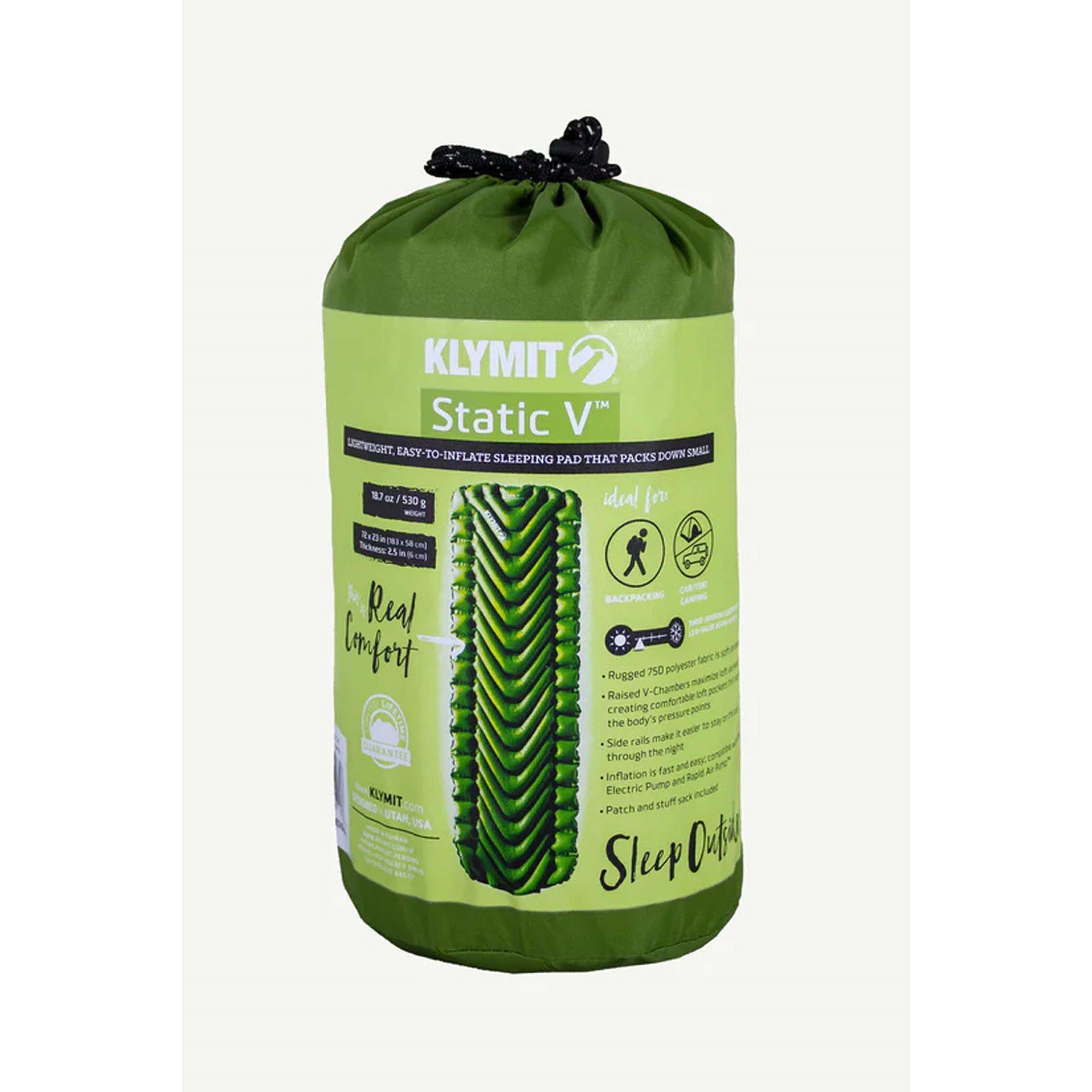 Green - Klymit - Static V Sleeping Pad - 4