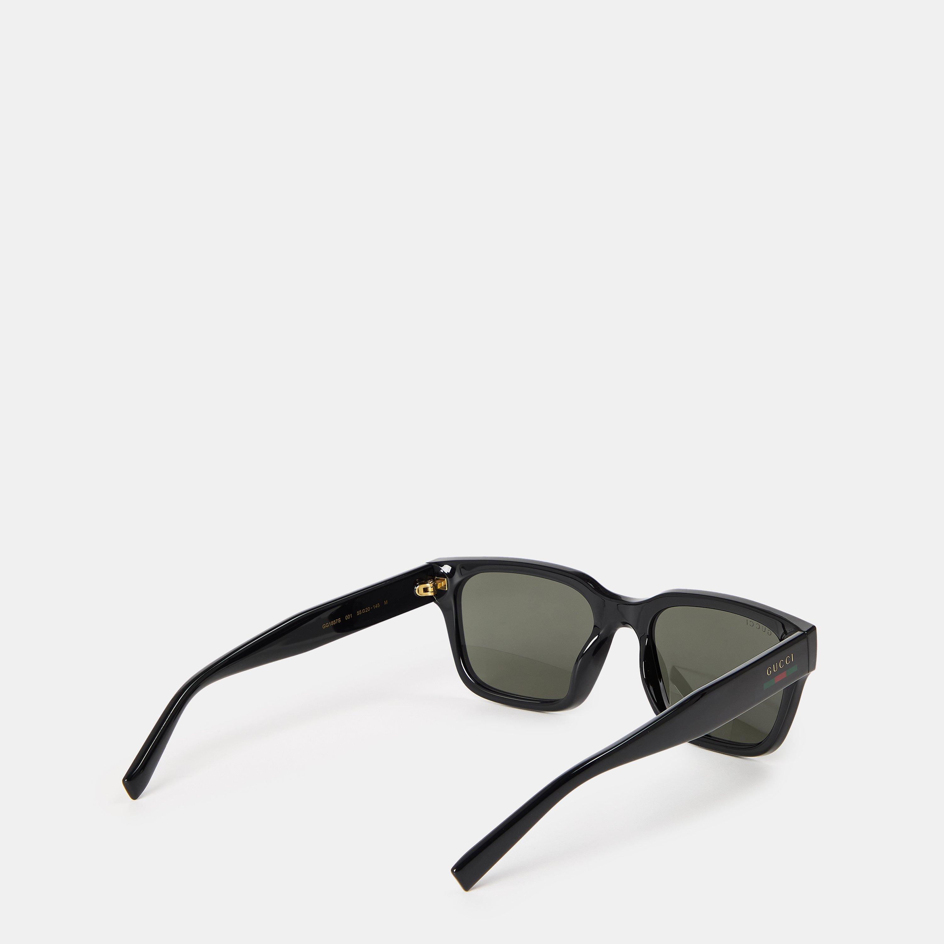 Black/Grey - Gucci - Rectangle Sunglasses - 2