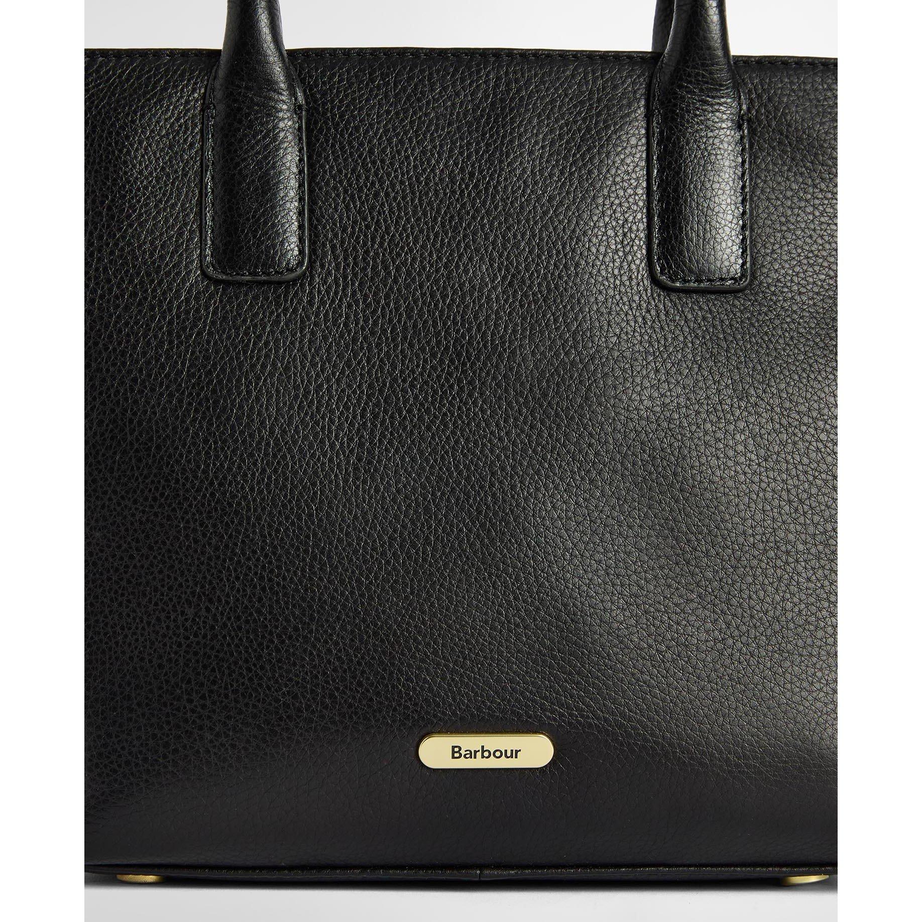 Black - Barbour - Birch Leather Tote Bag - 4