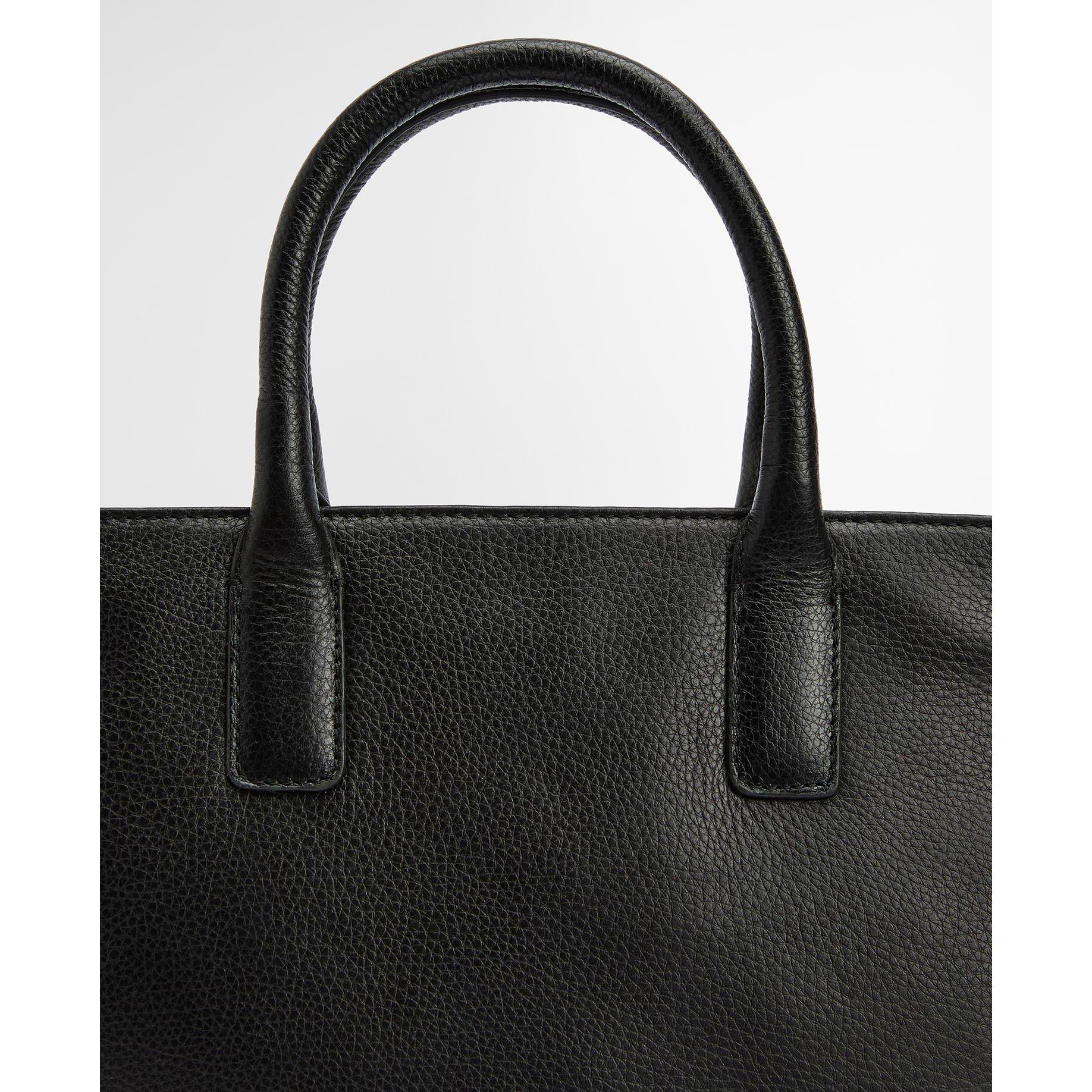 Black - Barbour - Birch Leather Tote Bag - 6