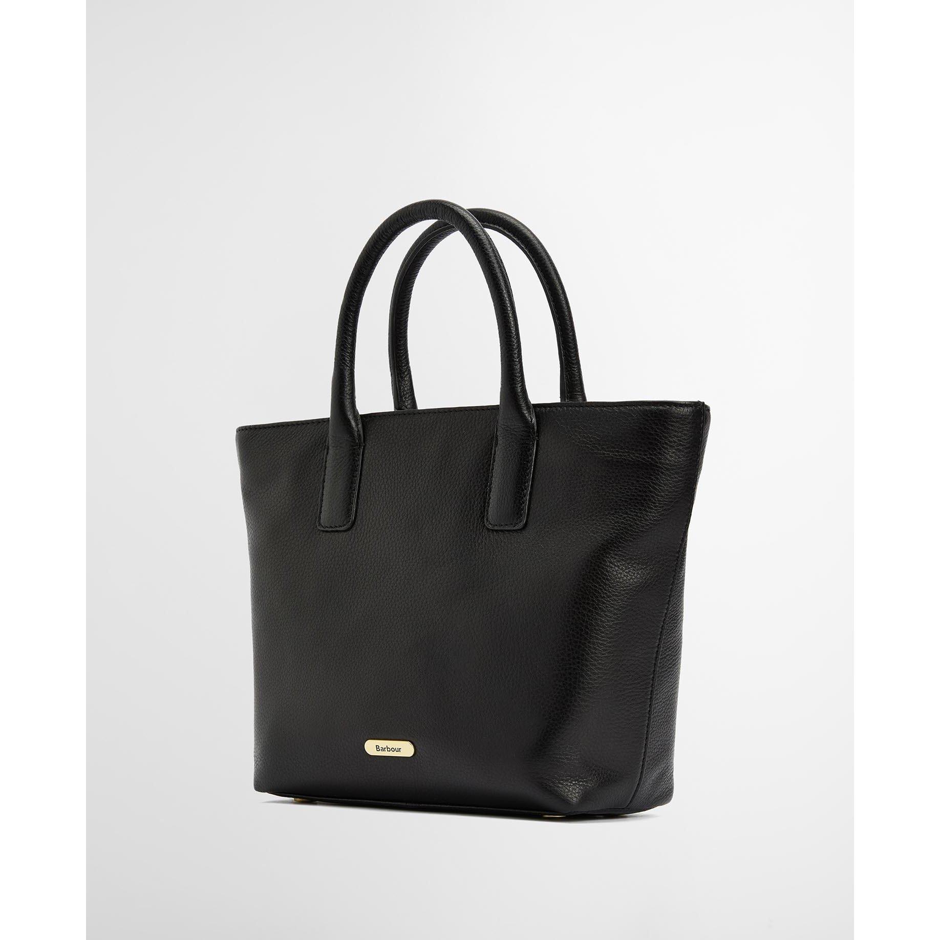 Black - Barbour - Birch Leather Tote Bag - 7