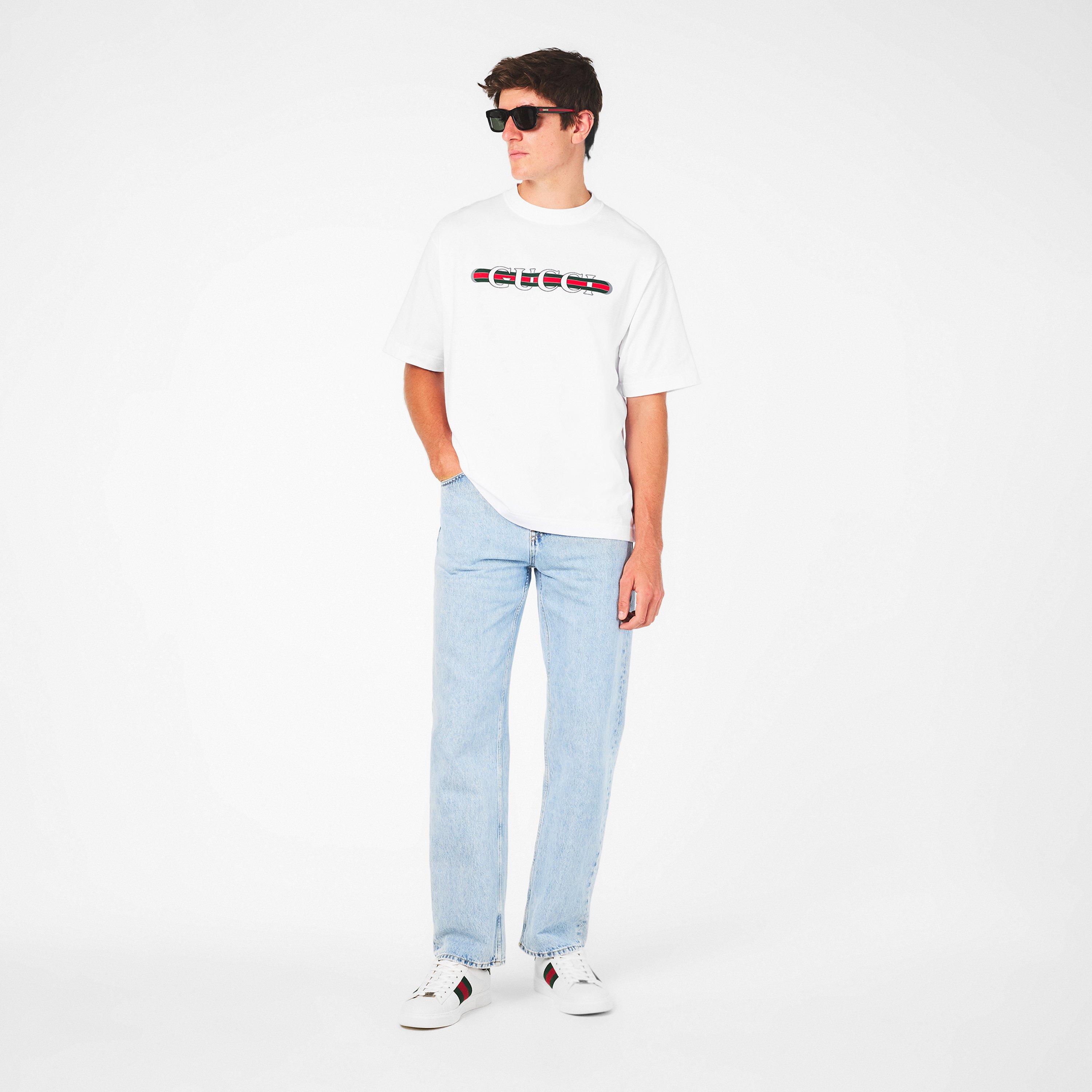 Black/Grey - Gucci - Rectangular Frame Sunglasses - 6