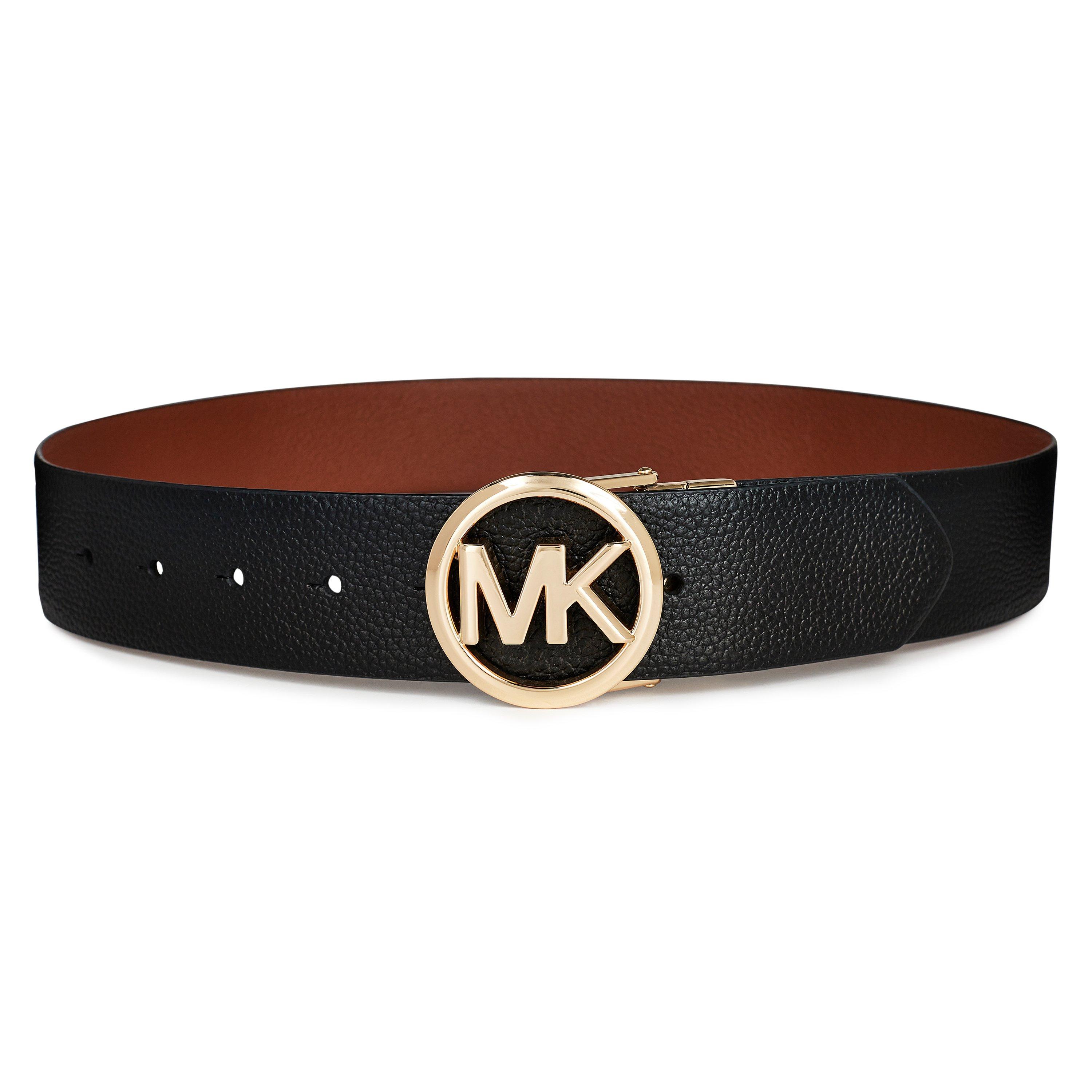 Black Rev - MICHAEL Michael Kors - Michael Kors Round Buckle Reversible Belt - 2