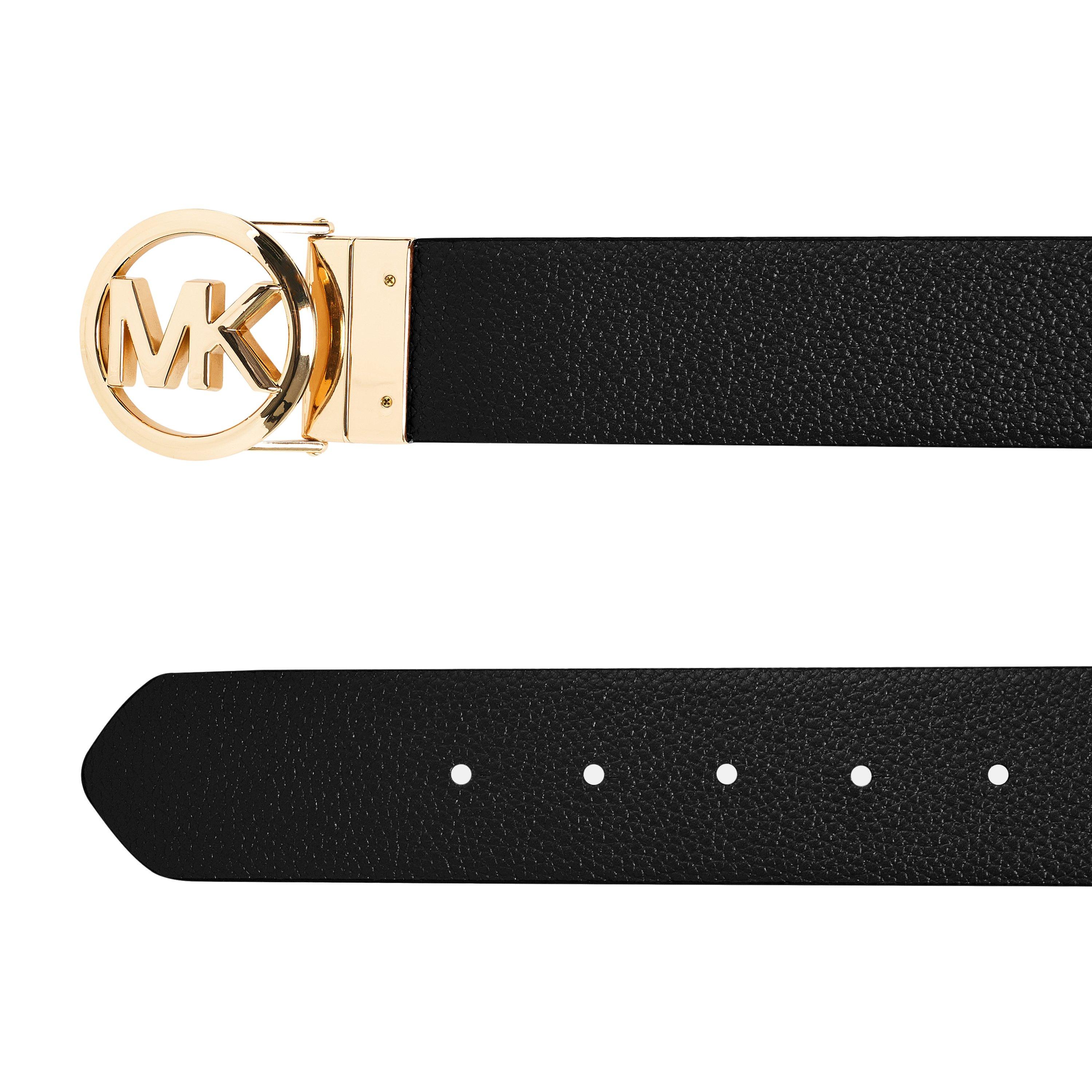Black Rev - MICHAEL Michael Kors - Michael Kors Round Buckle Reversible Belt - 3