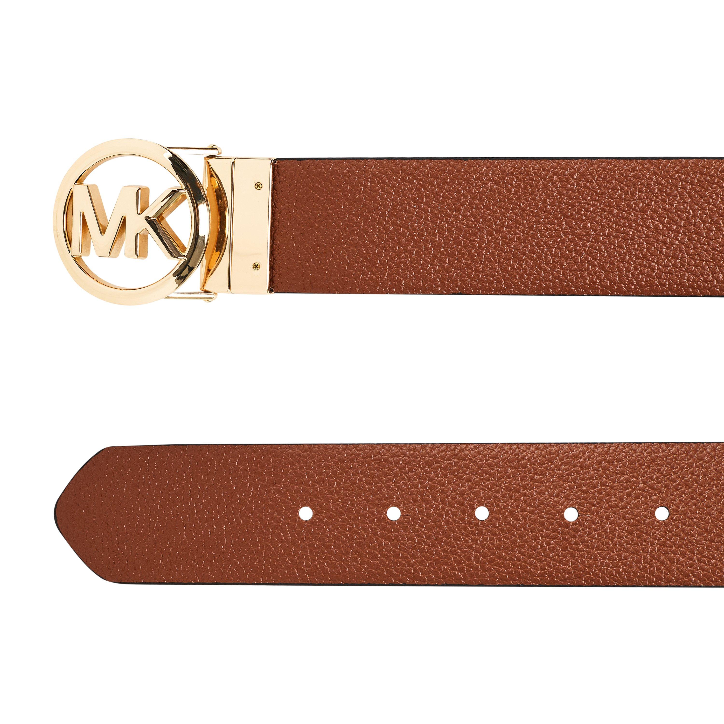 Black Rev - MICHAEL Michael Kors - Michael Kors Round Buckle Reversible Belt - 4