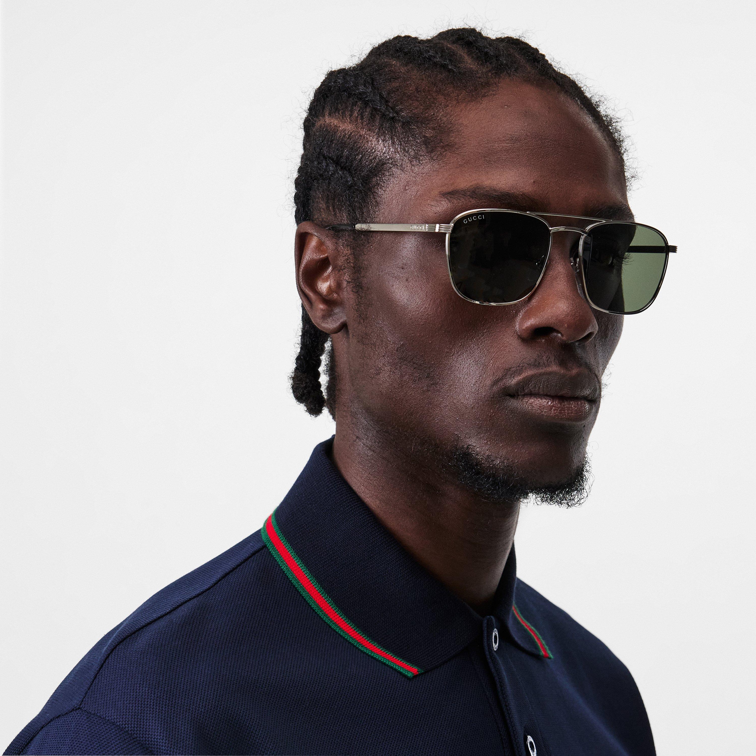 Silver - Gucci - Square Sunglasses - 3