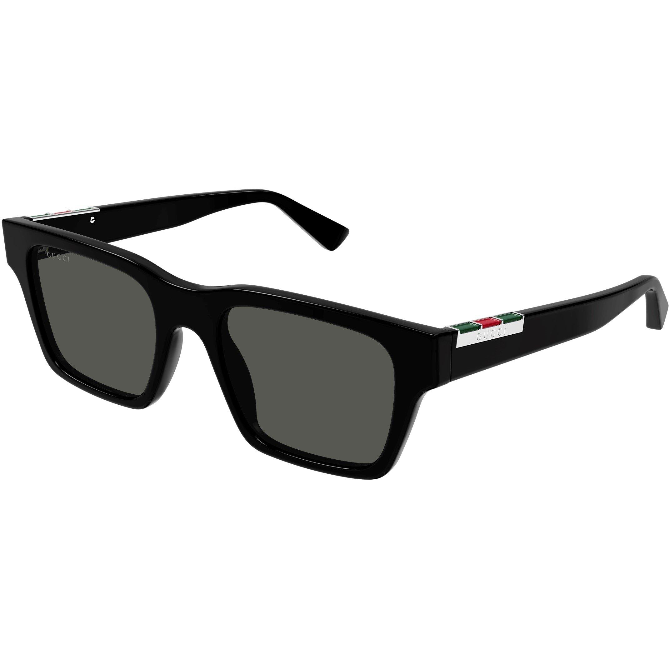 Black/Grey - Gucci - Rectangle Sunglasses - 1
