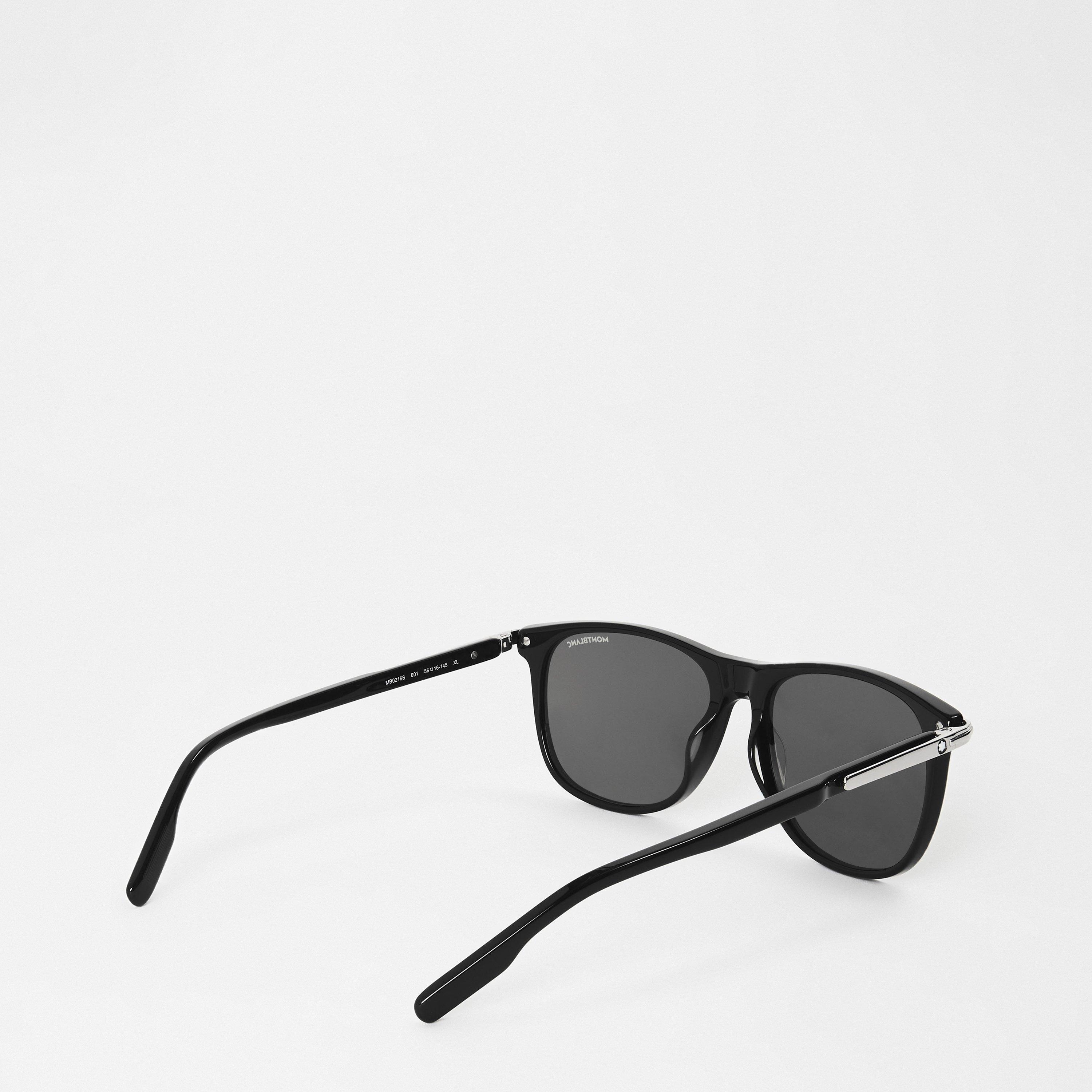 Black/Grey - Montblanc - Men's Mont B Rectangle Sunglasses - 2