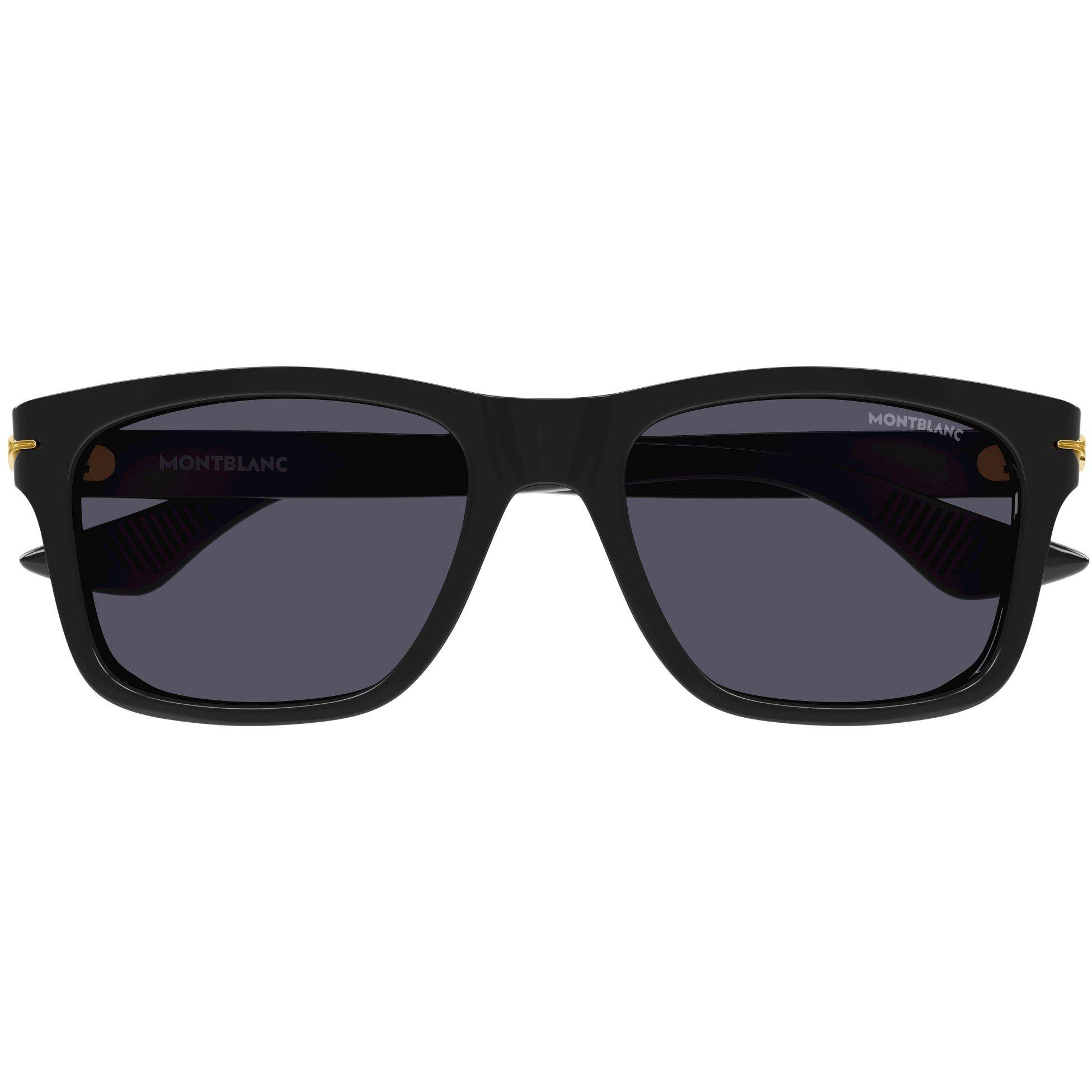 Black - Montblanc - Men's Rectangle Sunglasses - 2