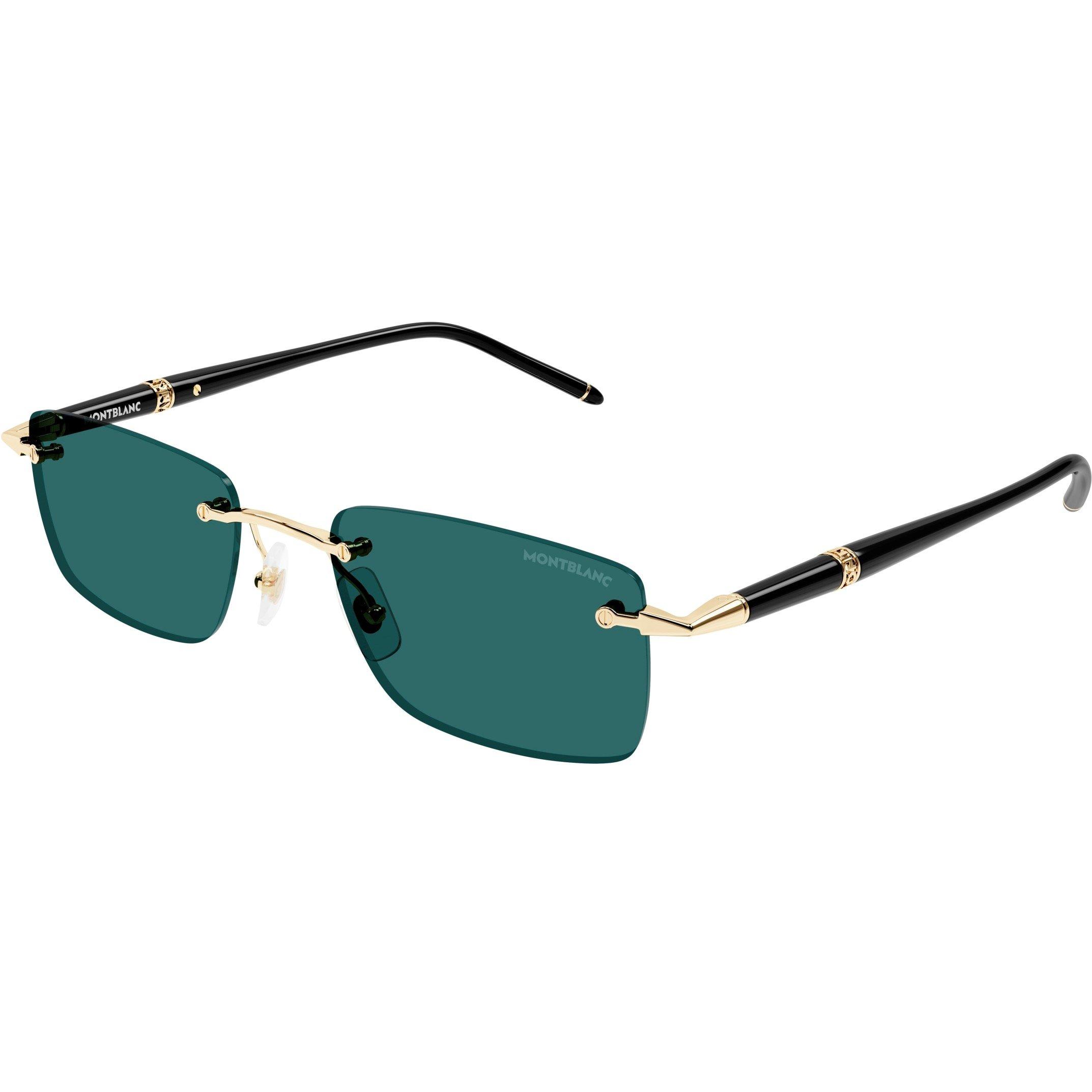 Gold/Black - Montblanc - Rectangle Sunglasses - 1