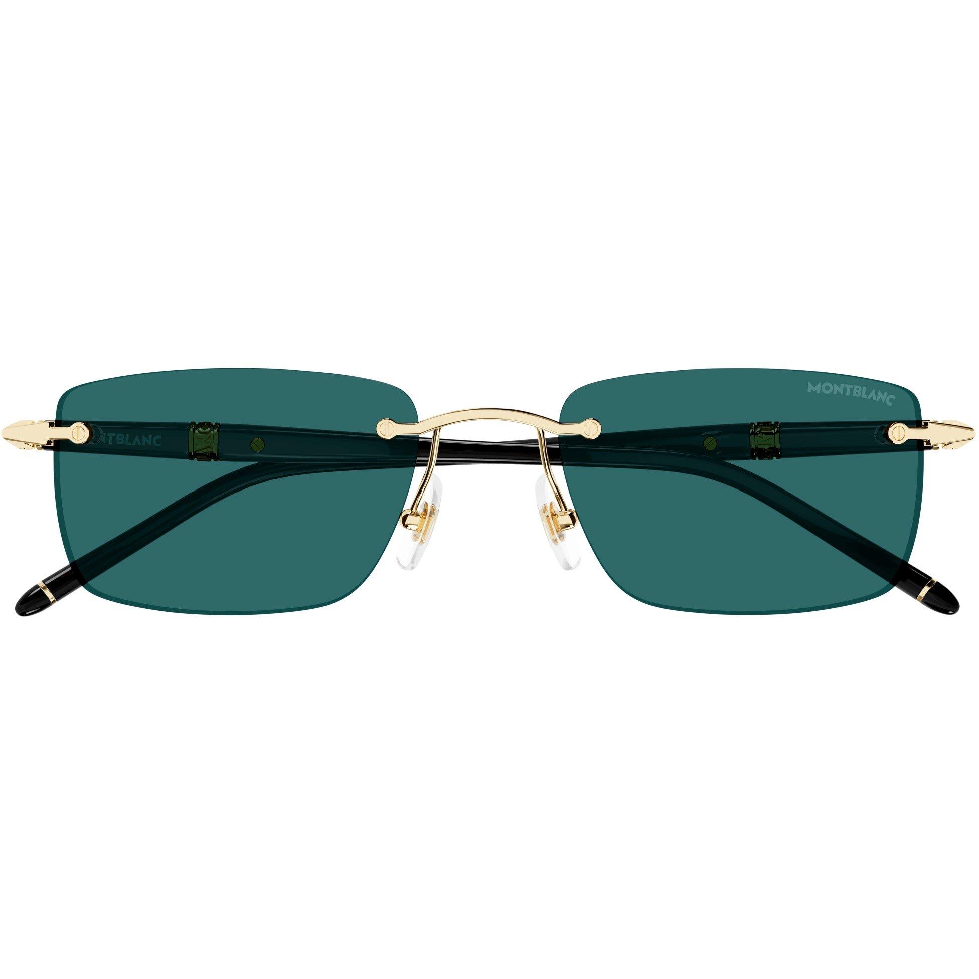 Gold/Black - Montblanc - Rectangle Sunglasses - 2