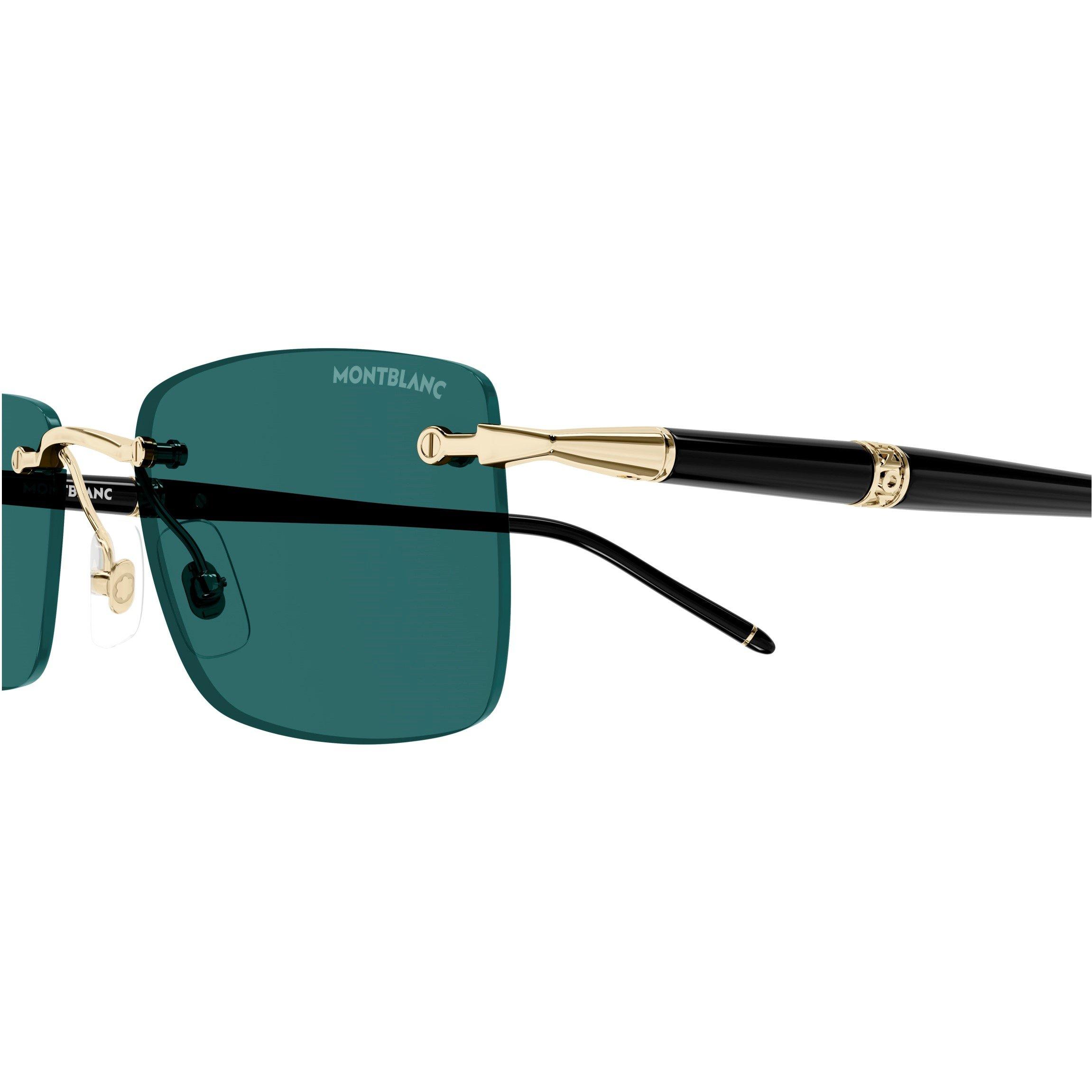 Gold/Black - Montblanc - Rectangle Sunglasses - 3