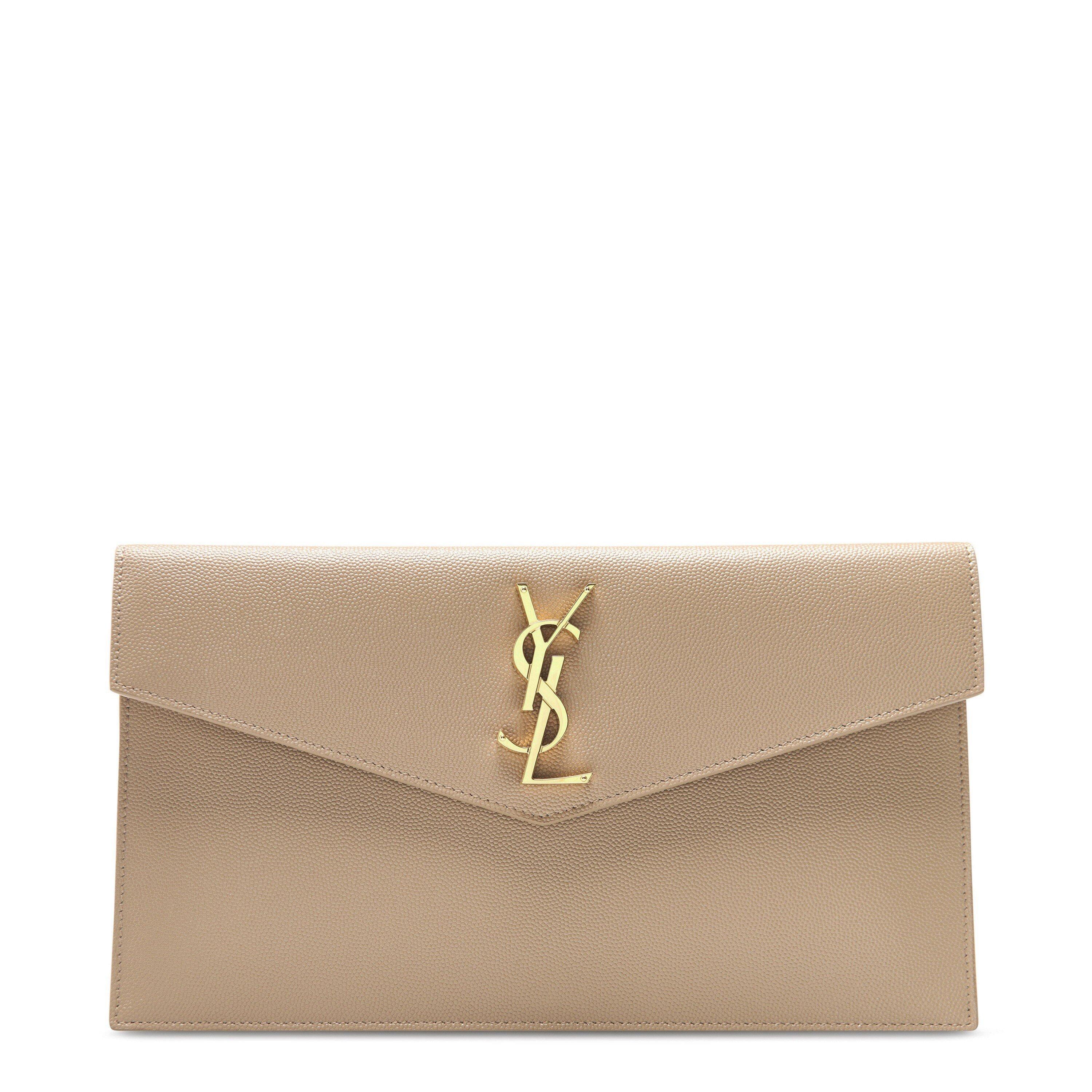 Saint Laurent Uptown Pouch - Dark Beige