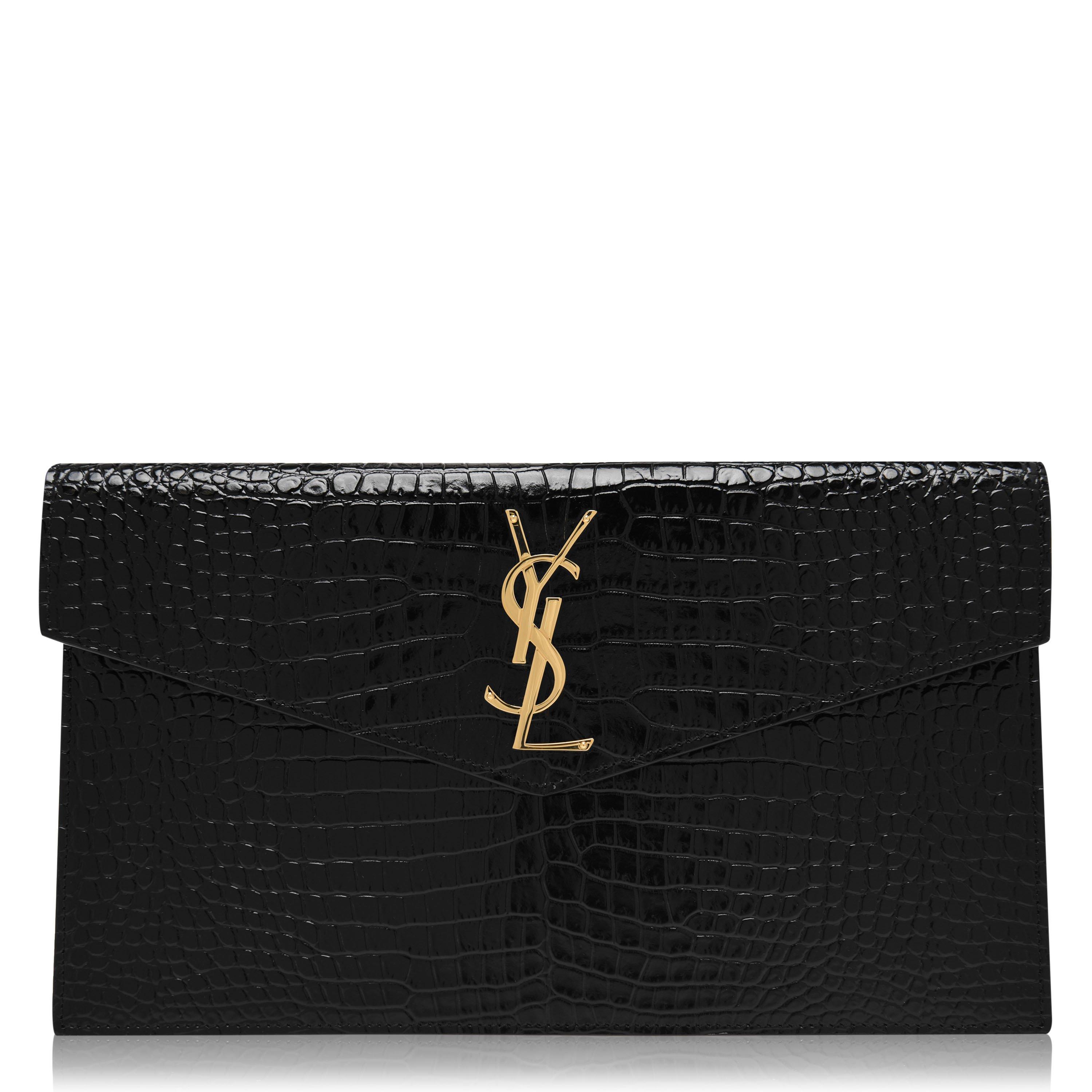 Black/Gold 1000 - Saint Laurent - Uptown Crocodile Clutch Bag - 1
