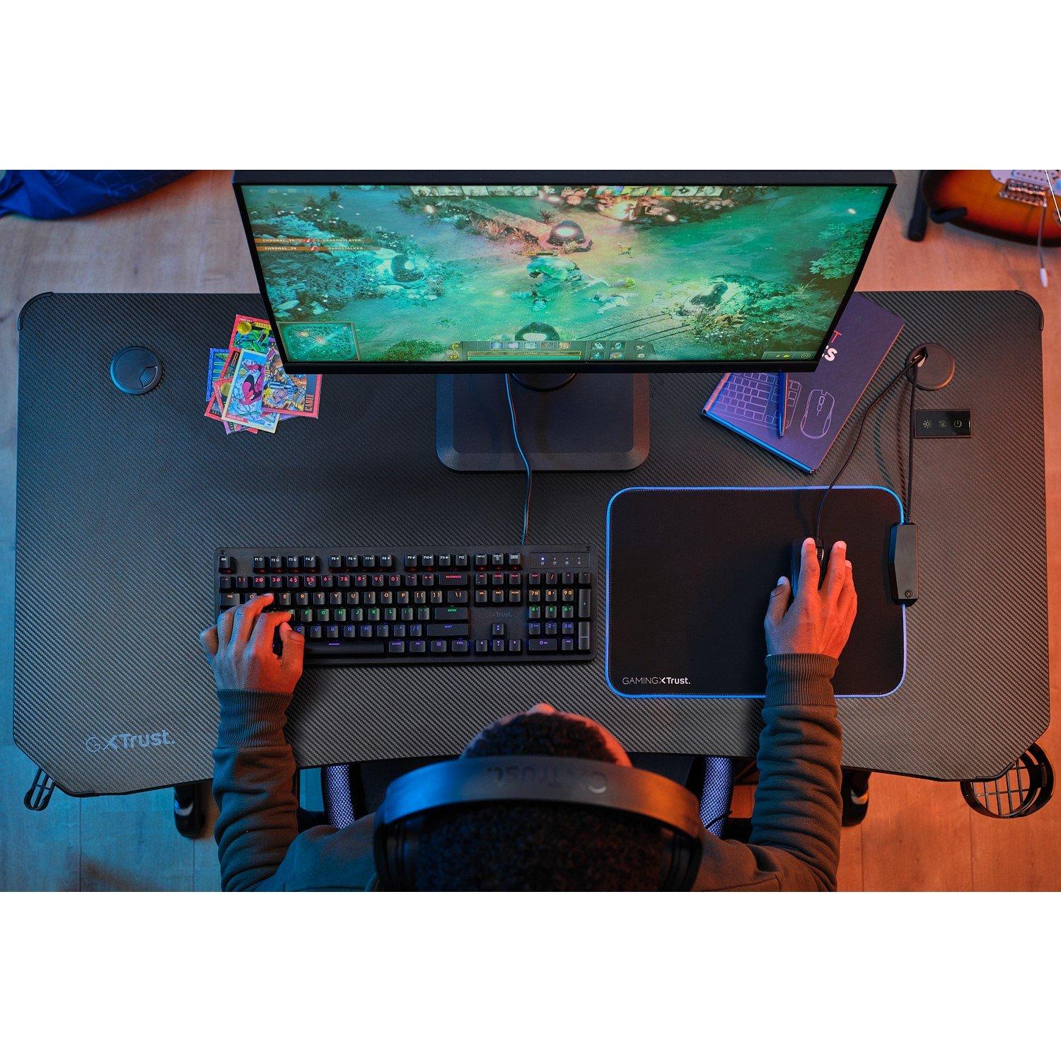 RGB DESK - Trust - GXT709 Luminous RGB Gaming Desk - 15
