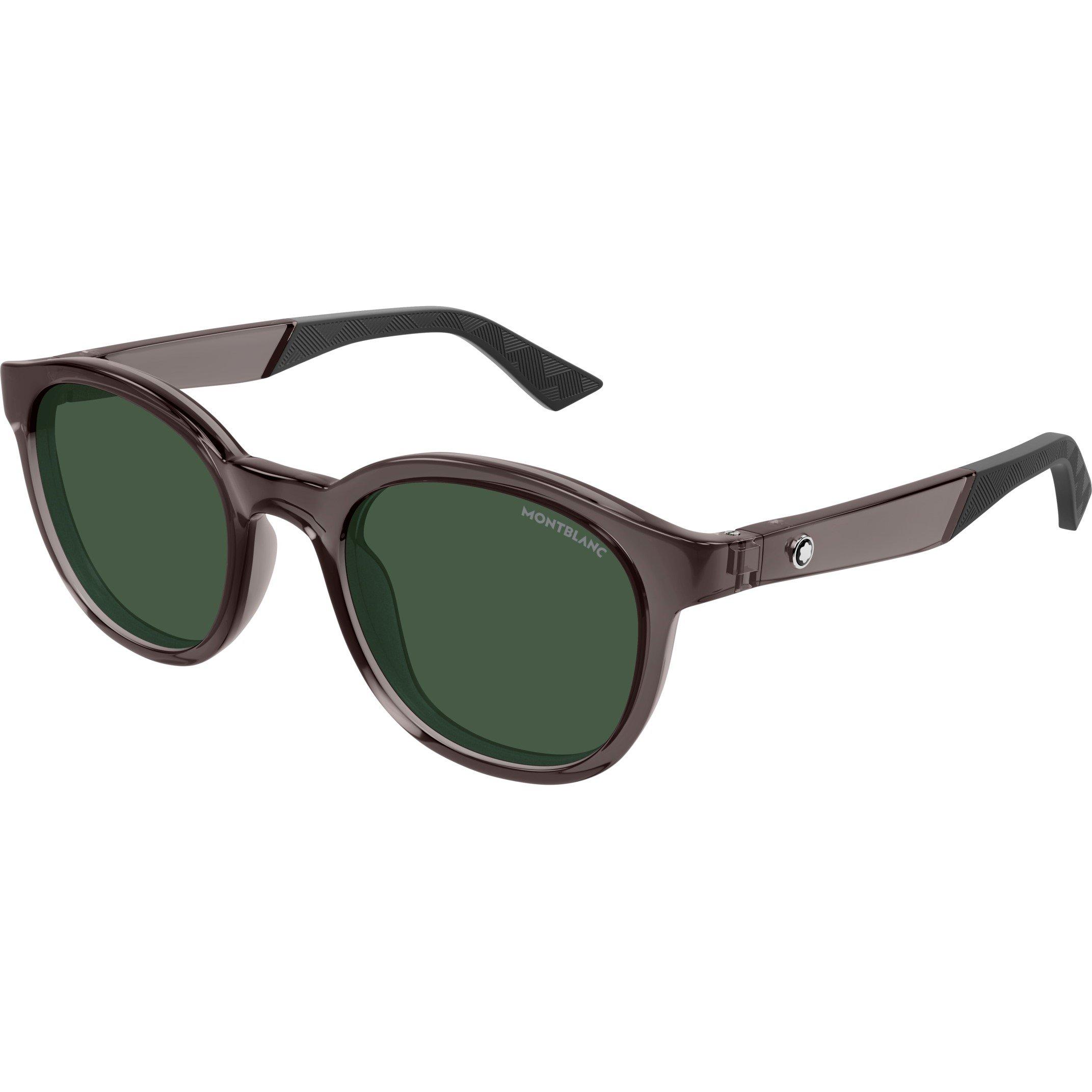 Grey/Green - Montblanc - Round Sunglasses - 1