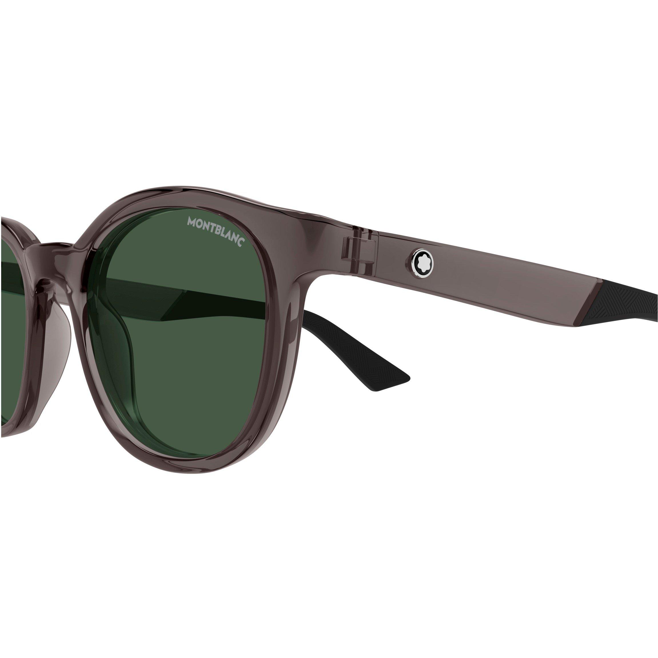 Grey/Green - Montblanc - Round Sunglasses - 3