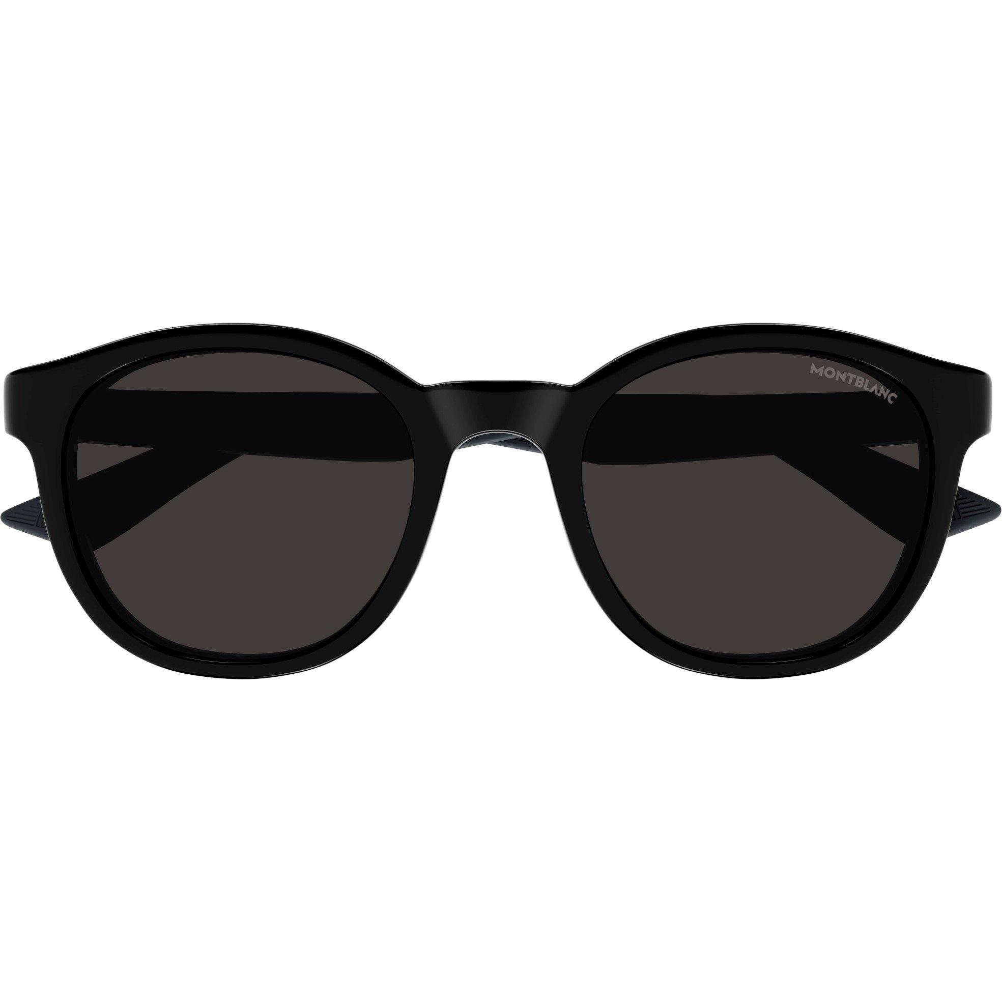 Black/Grey - Montblanc - Round Sunglasses - 2