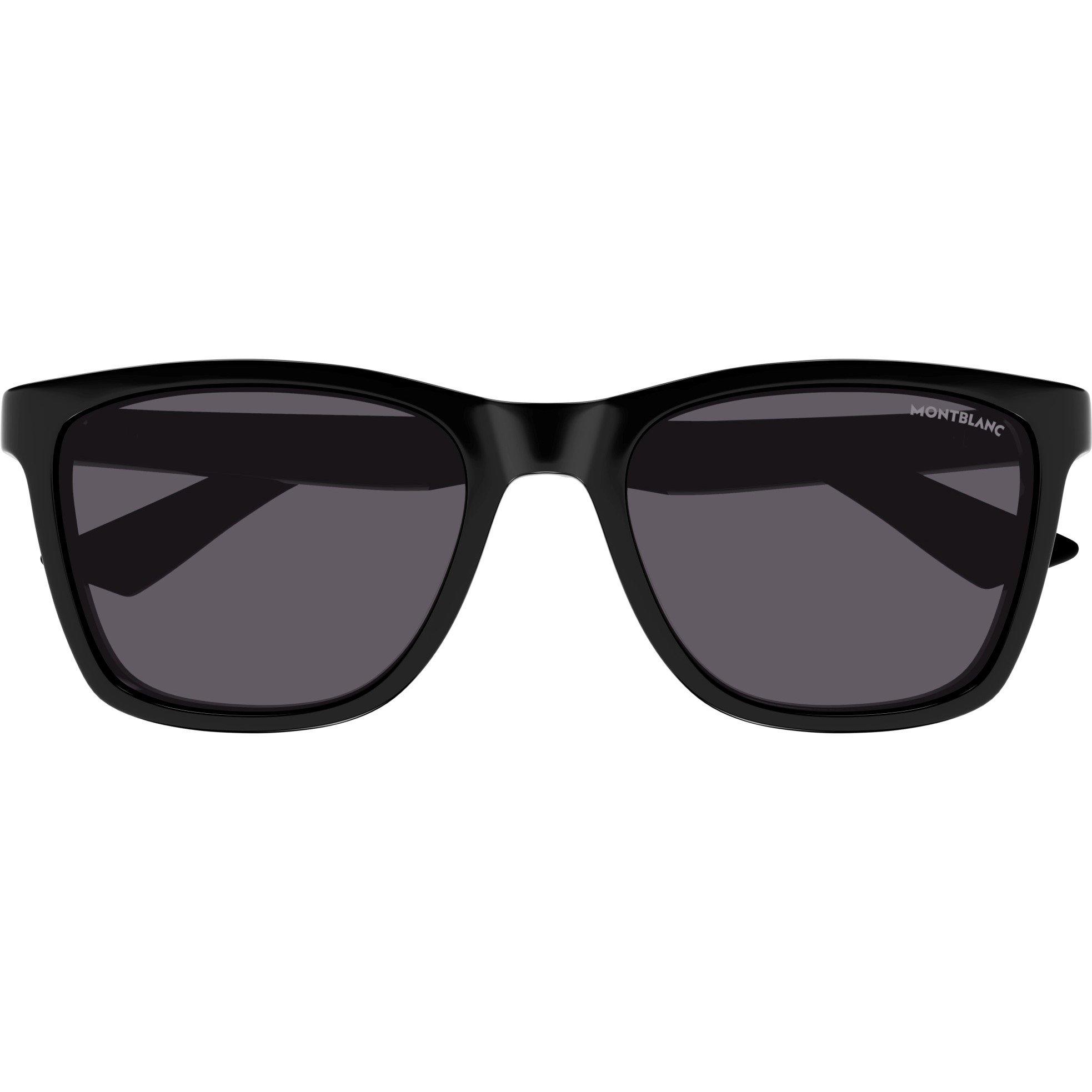 Black/Grey - Montblanc - Rectangular Sunglasses - 2