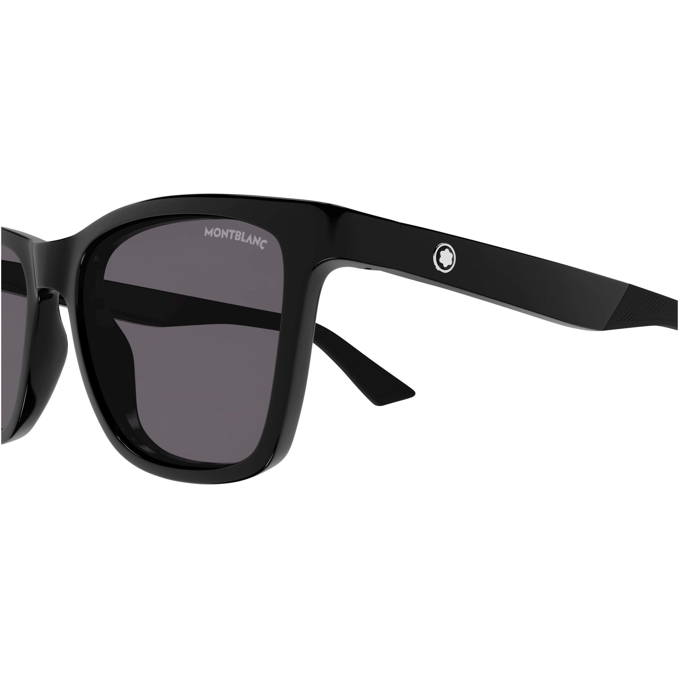 Black/Grey - Montblanc - Rectangular Sunglasses - 3