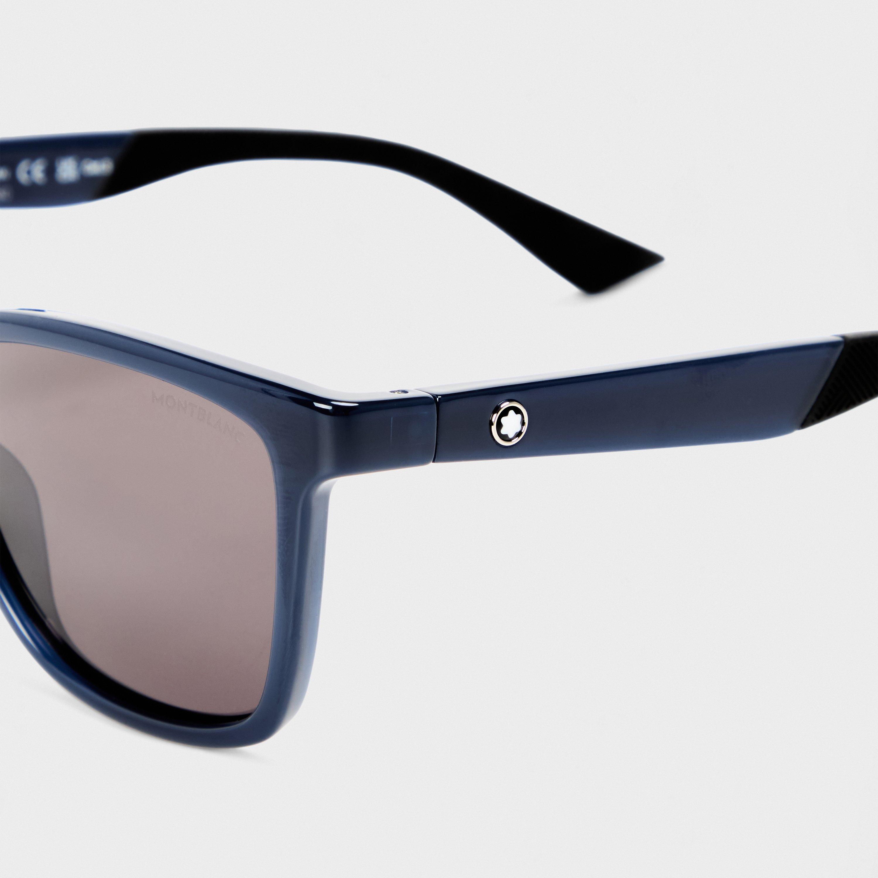 Blue/Grey - Montblanc - Rectangular Sunglasses - 5