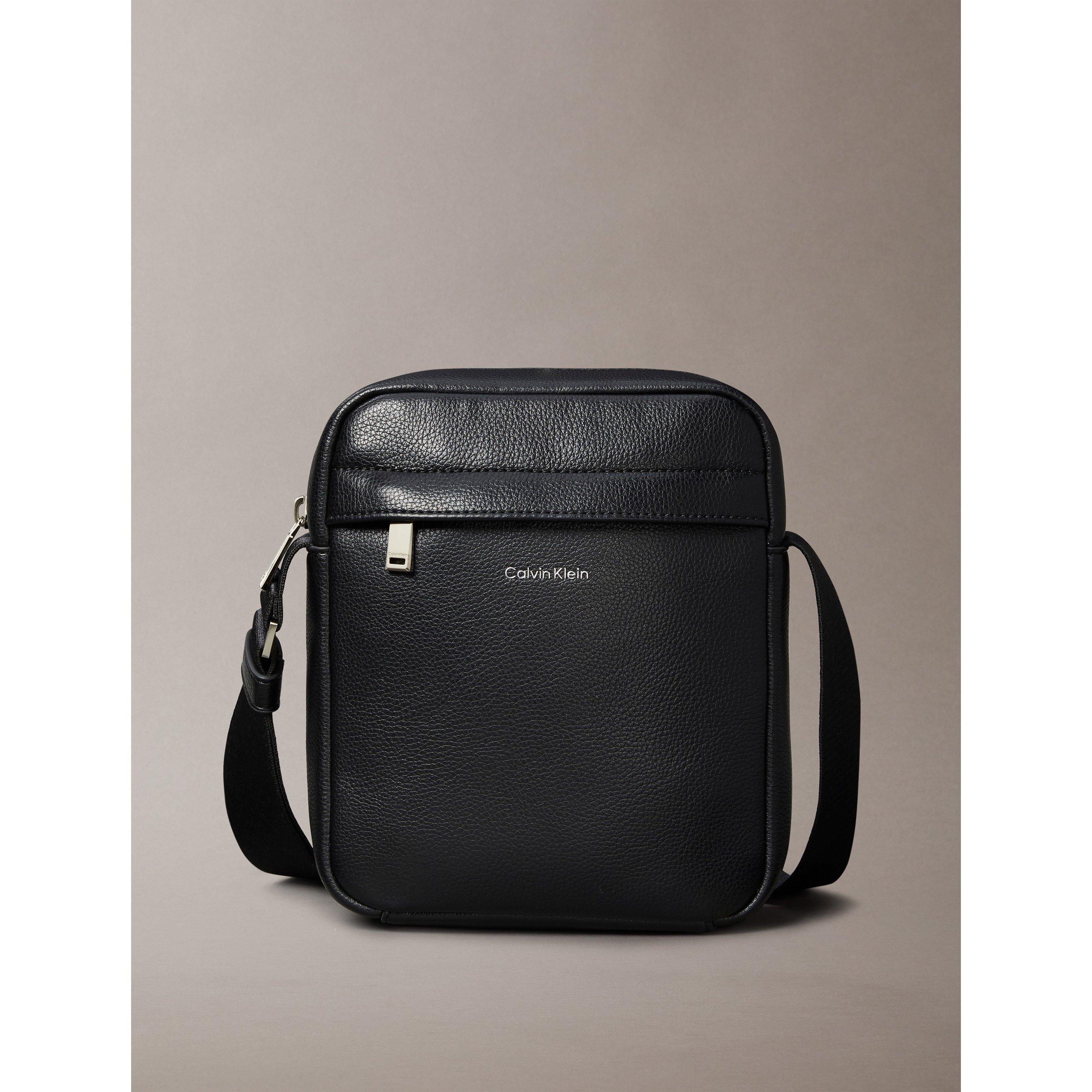 Black - Calvin Klein - Men's Raised Reporter Cross Body Bag - 2