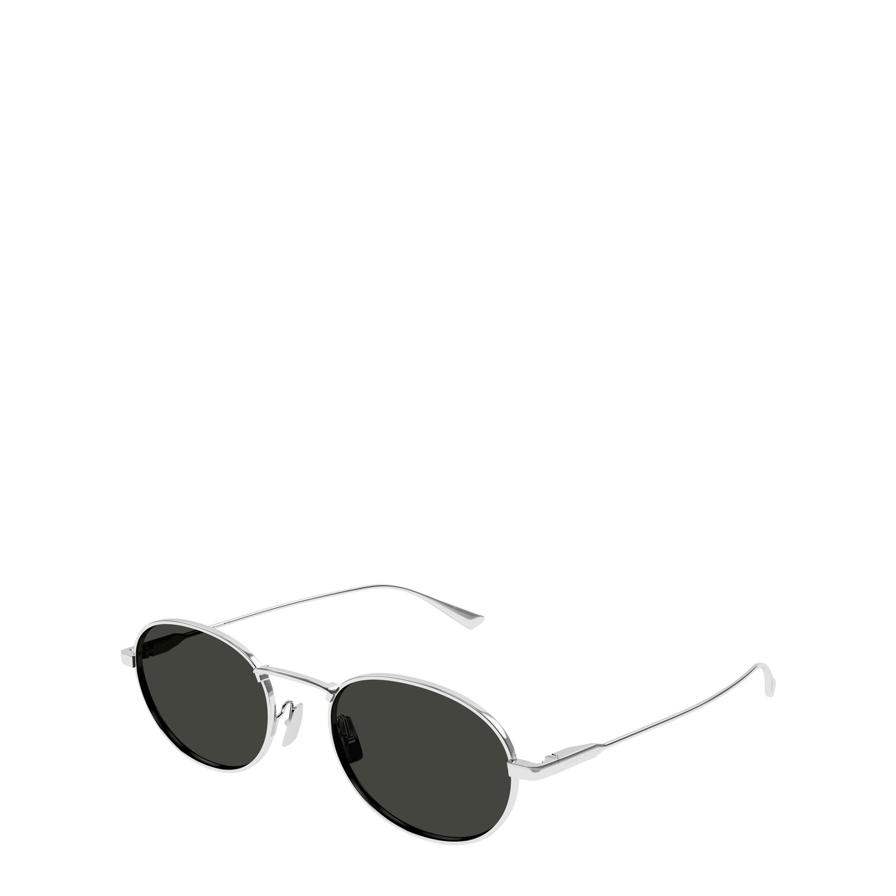 Saint Laurent Men's Designer Round UV Protection Sunglasses - Silver/Grey