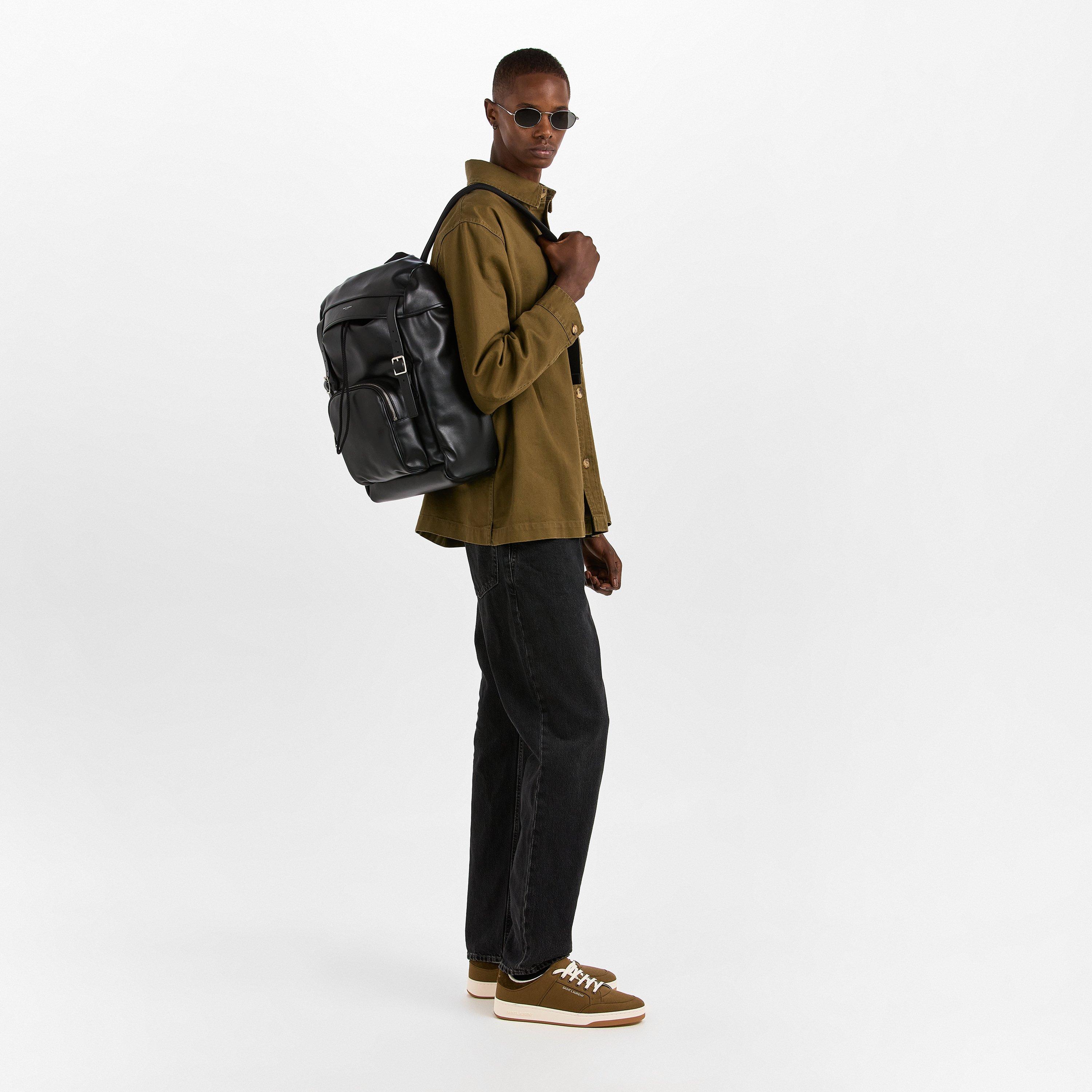 Silver/Grey - Saint Laurent - Men's Round Sunglasses - 4