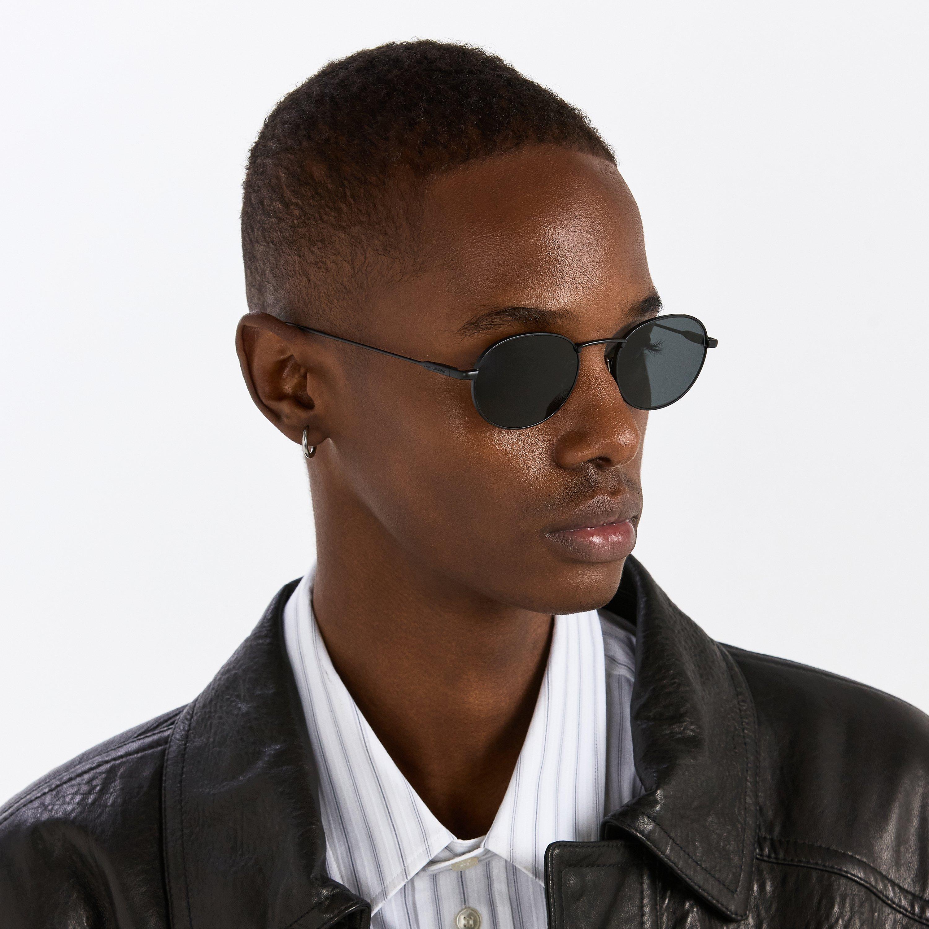 Black - Saint Laurent - Men's Round Sunglasses - 3