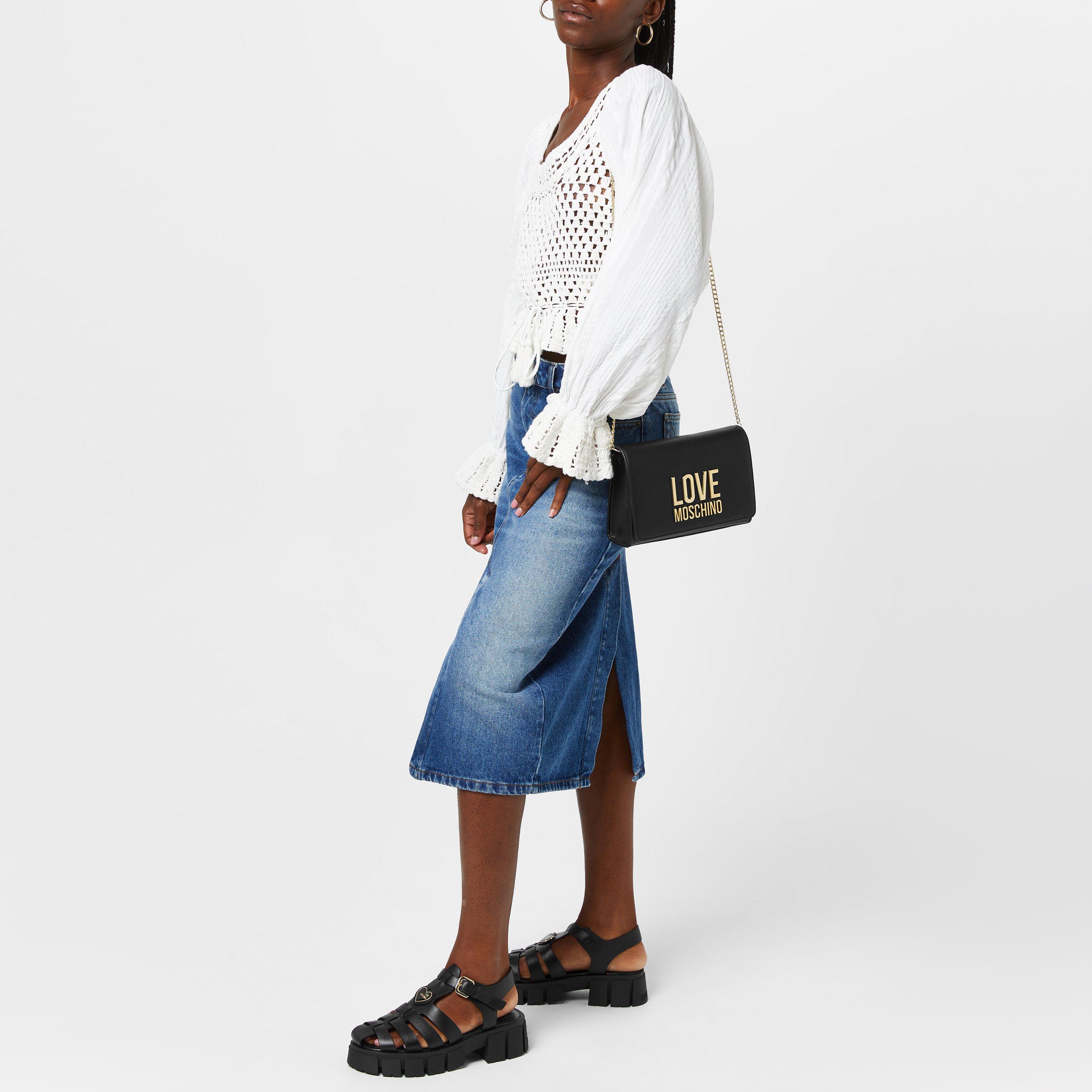 Nero 000 - Love Moschino - Lettering Shoulder Bag - 5