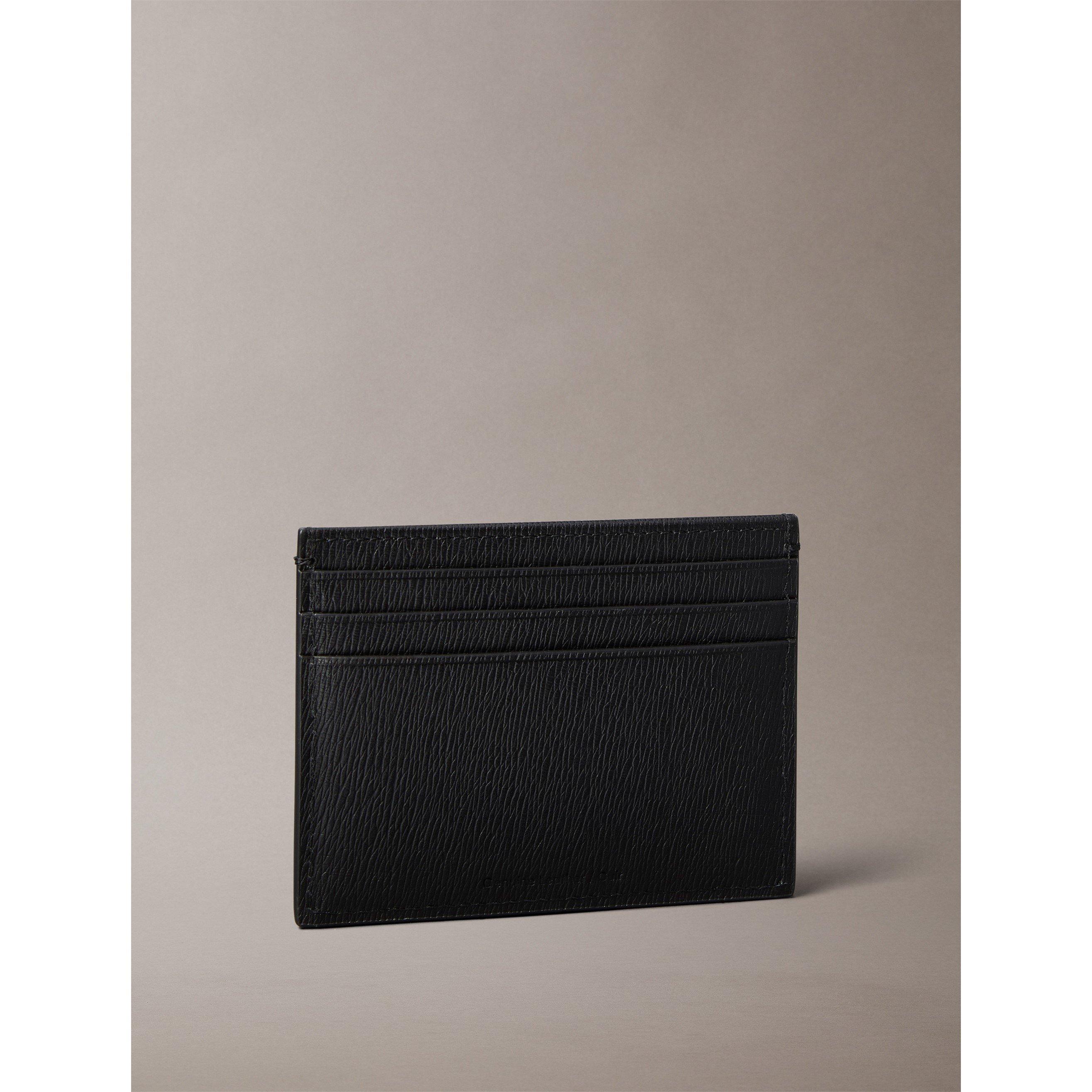 Black - Calvin Klein - Men's Saffiano Leather Card Holder - 3