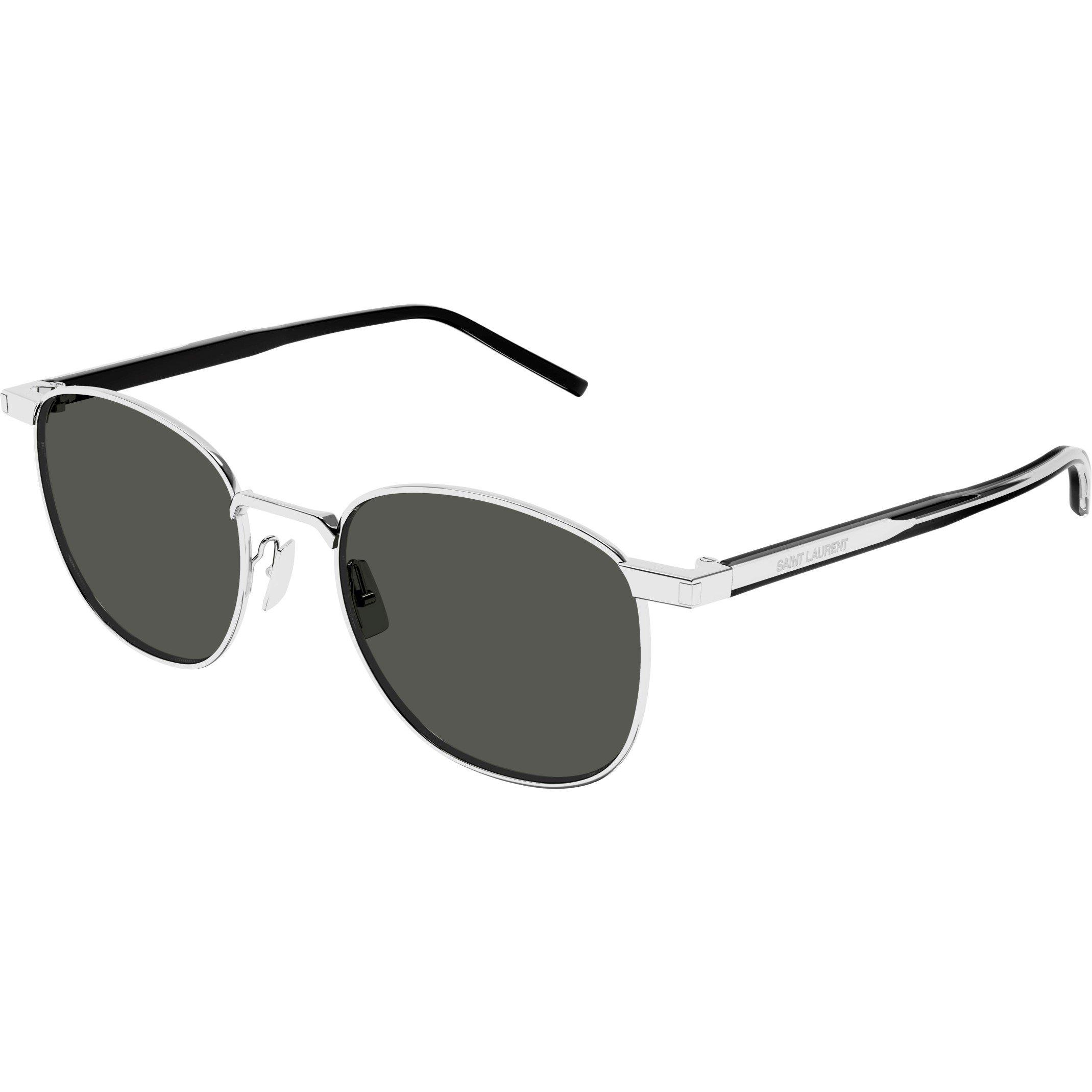 Silver/Grey - Saint Laurent - Round Sunglasses - 1