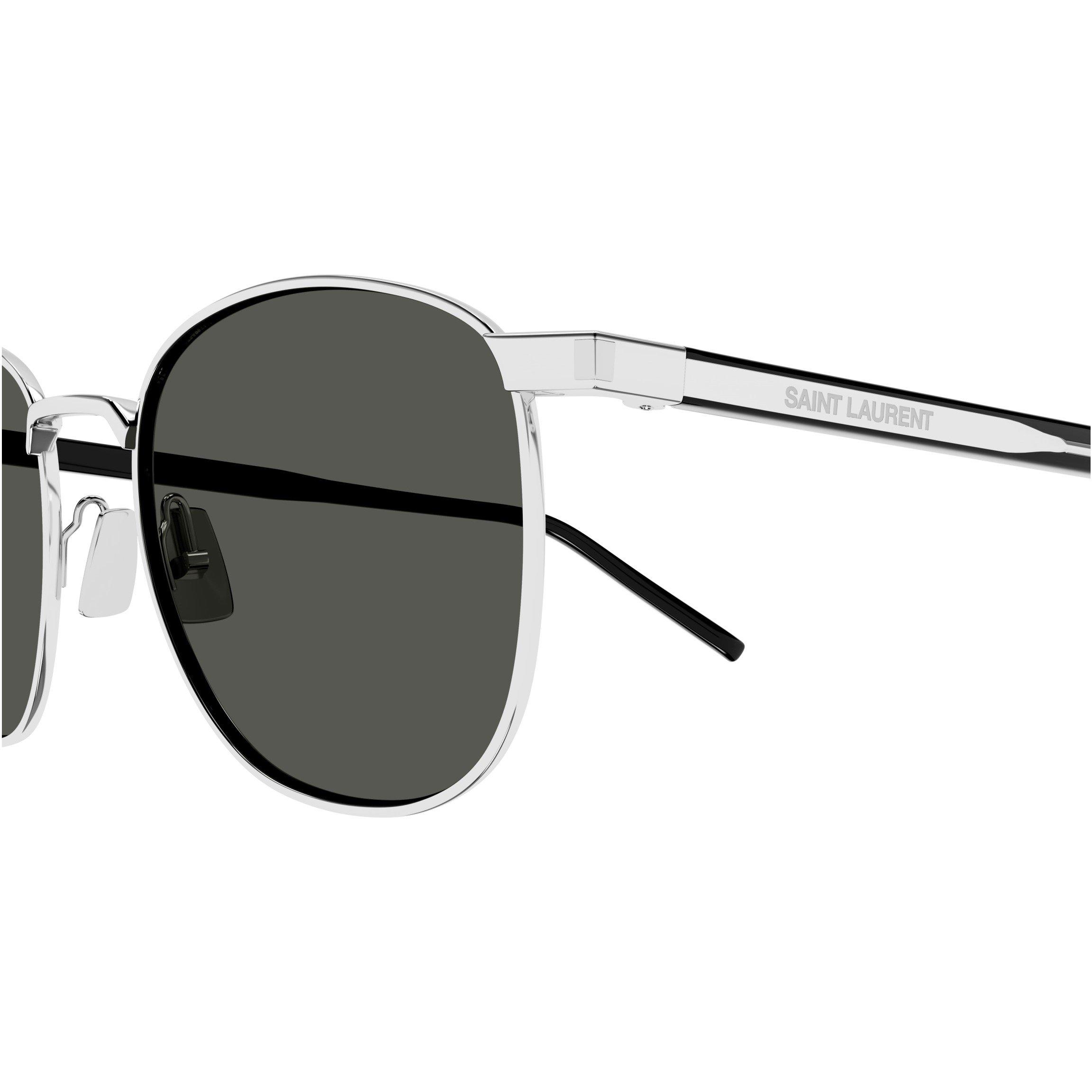 Silver/Grey - Saint Laurent - Round Sunglasses - 3