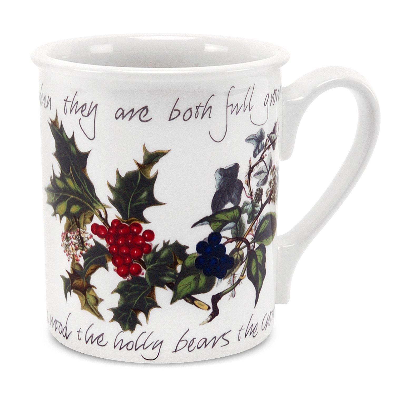 Portmeirion Holly And Ivy  The Holly And The Ivy Set Of 6 Breakfast Mugs - Green