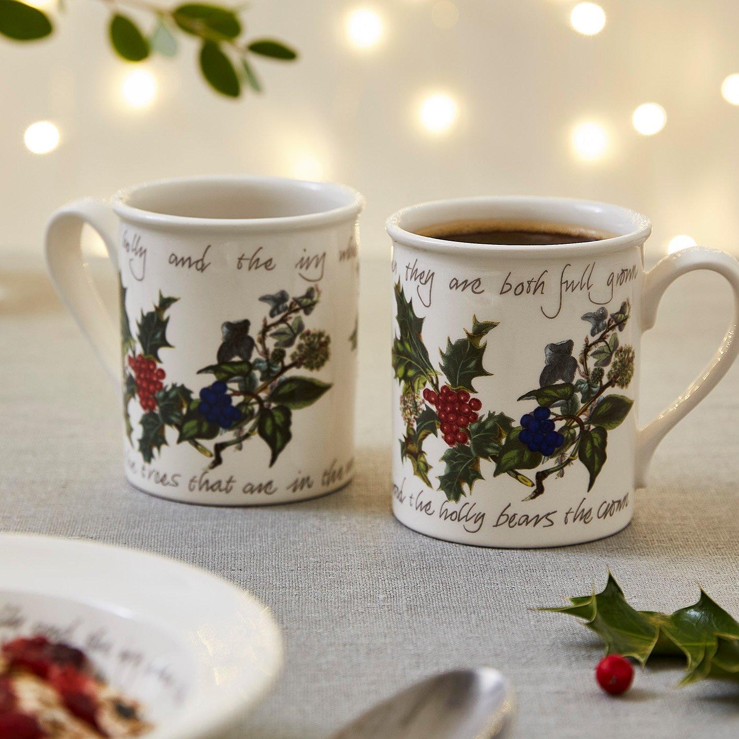 Green - Portmeirion Holly and Ivy - The Holly and the Ivy Set of 6 Breakfast Mugs - 2