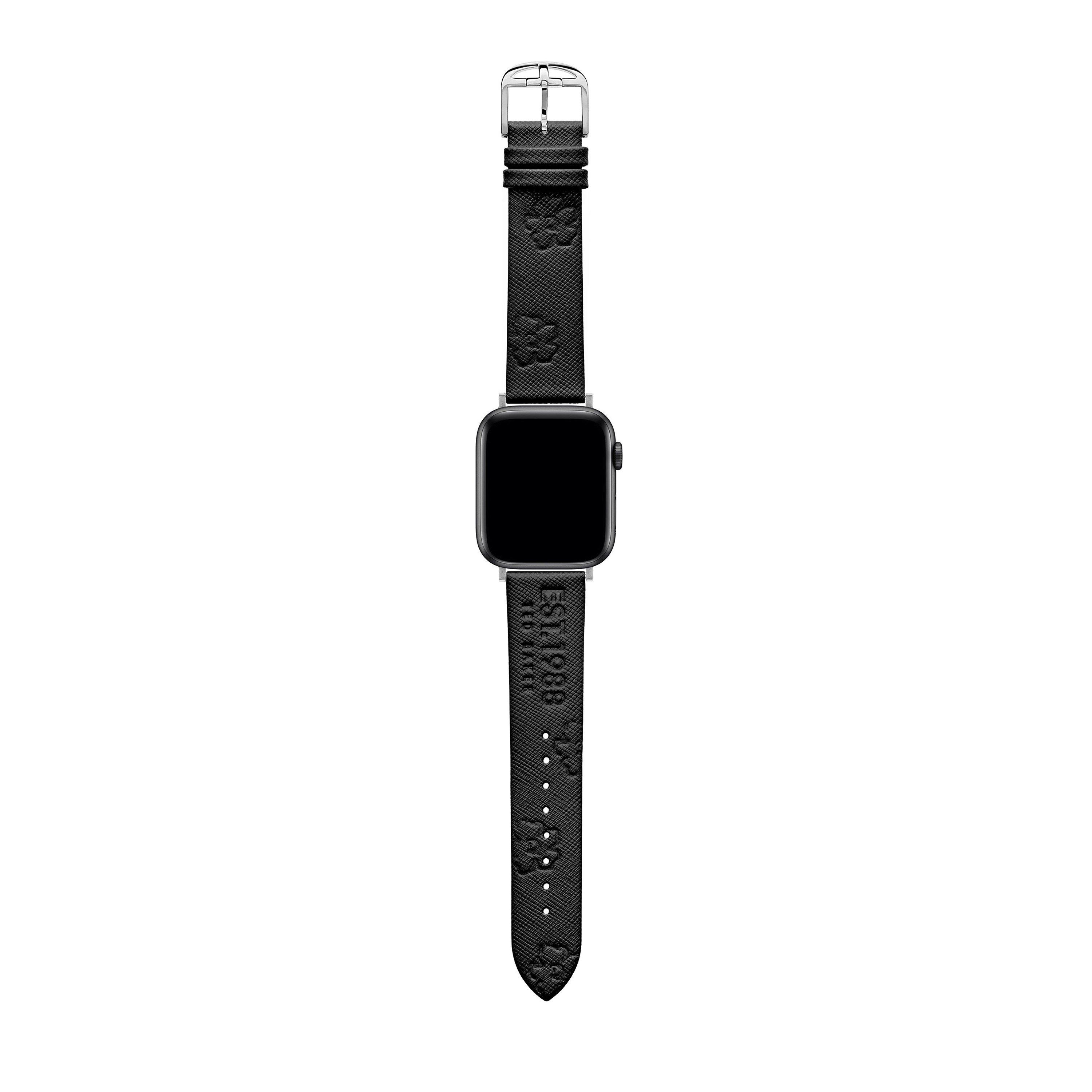 Black - Ted Baker - Embossed Leather Watch Strap - 1