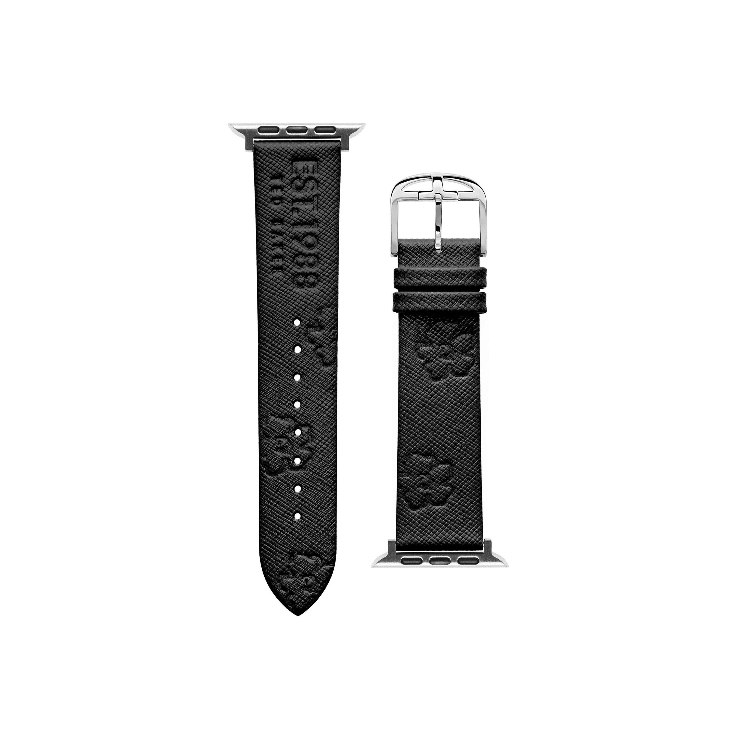 Black - Ted Baker - Embossed Leather Watch Strap - 2
